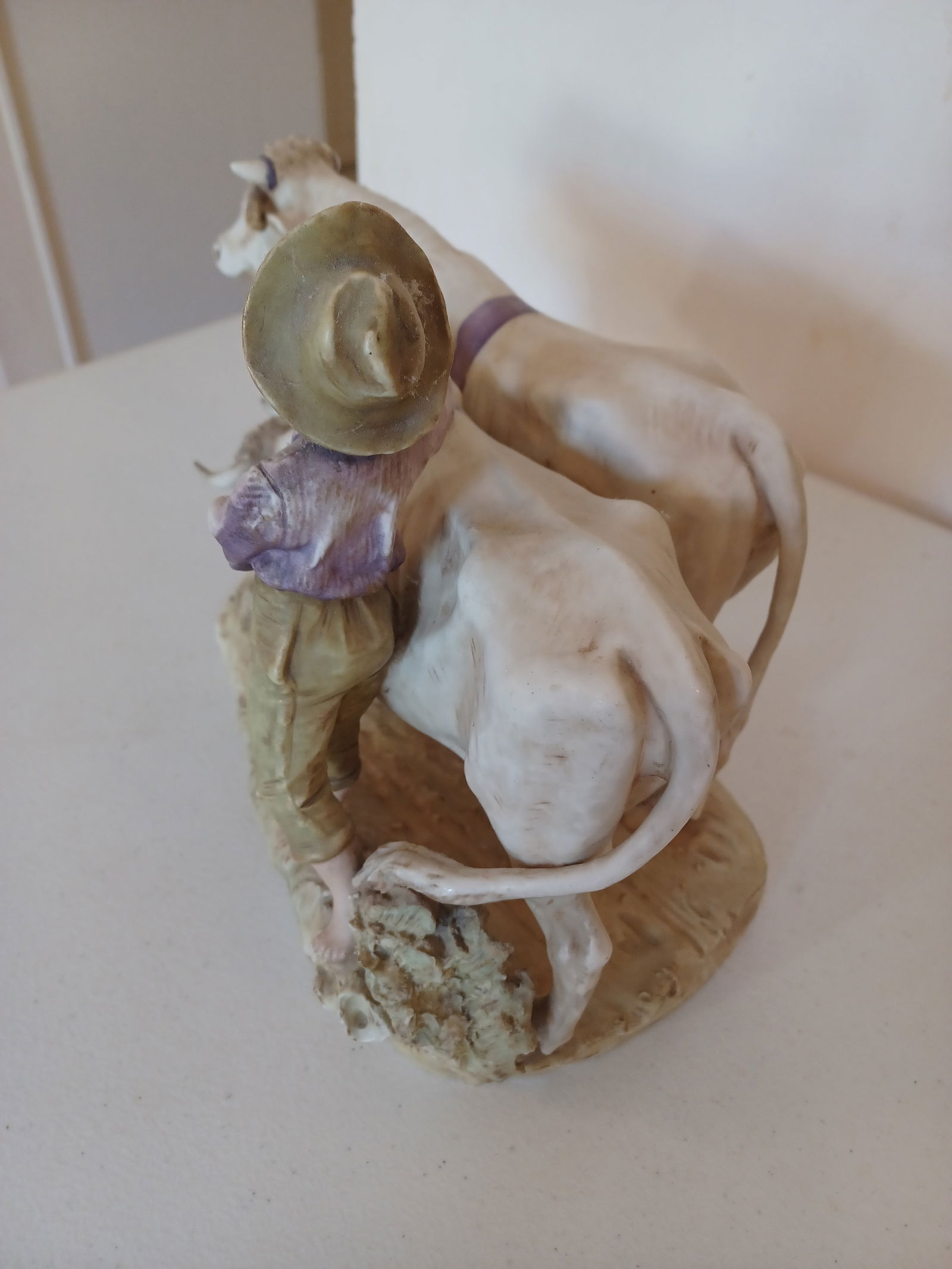 Royal Dux Boy Herding Cows Figurine - 6