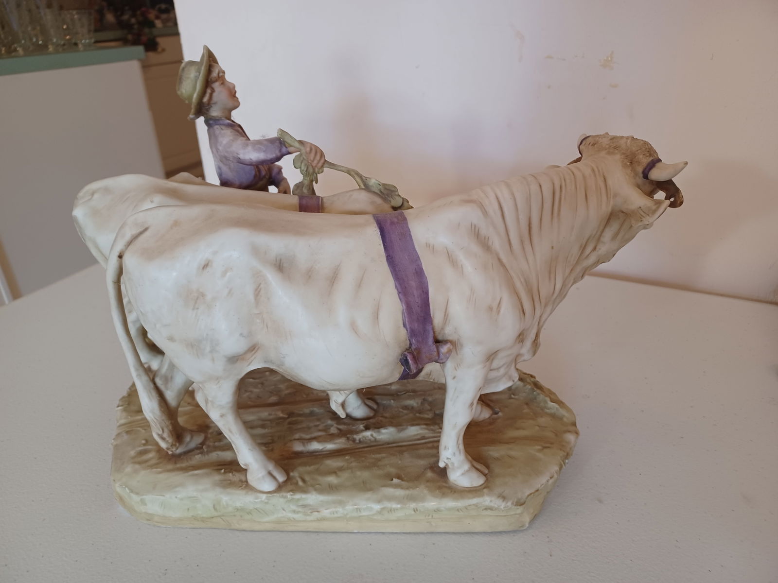 Royal Dux Boy Herding Cows Figurine - 8