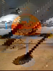 Unique 1920s Reverse Painted Lamp