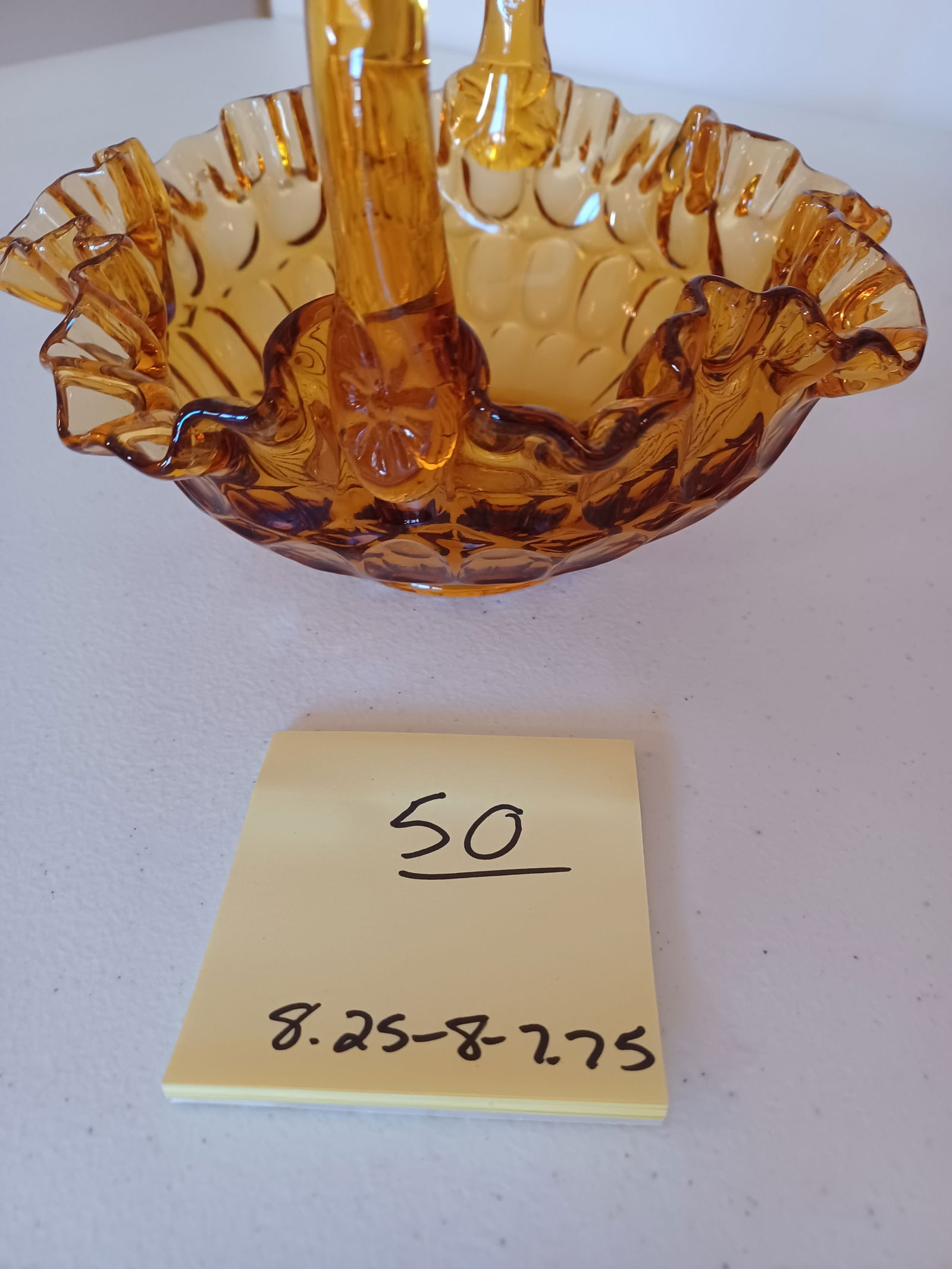 Fenton Amber Basket - 2