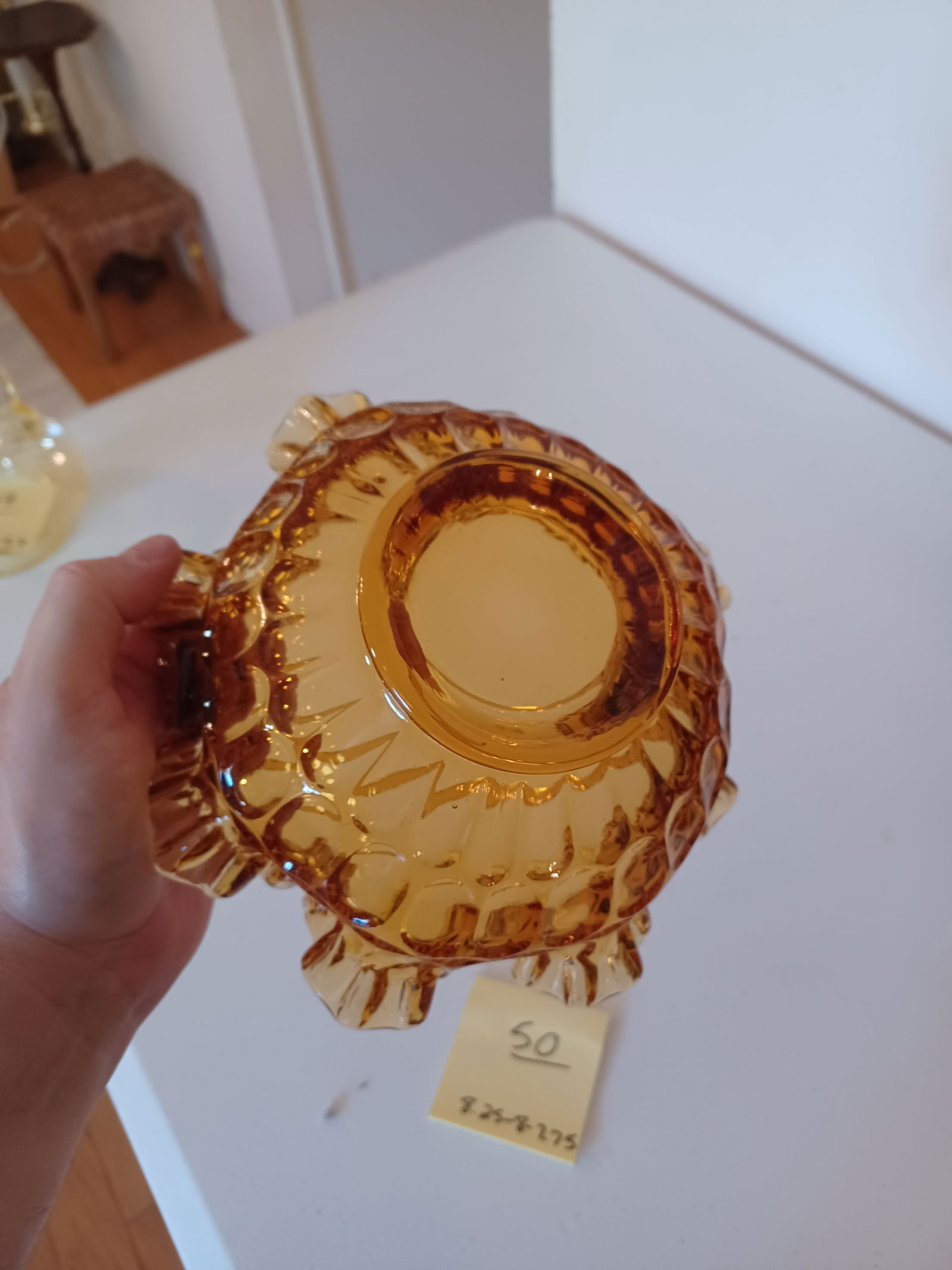 Fenton Amber Basket - 5