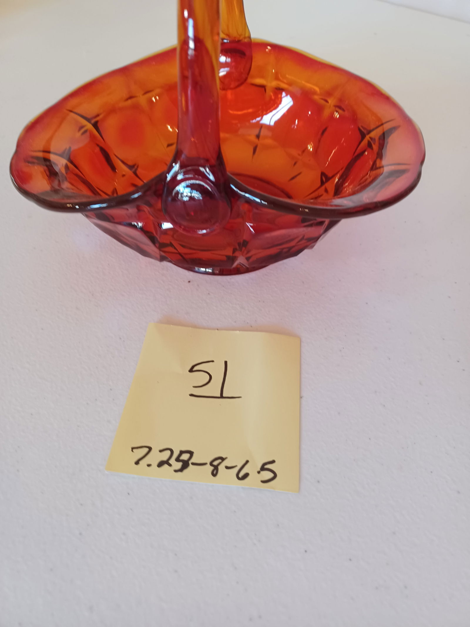 Beautiful Amberina Fenton Basket - 2