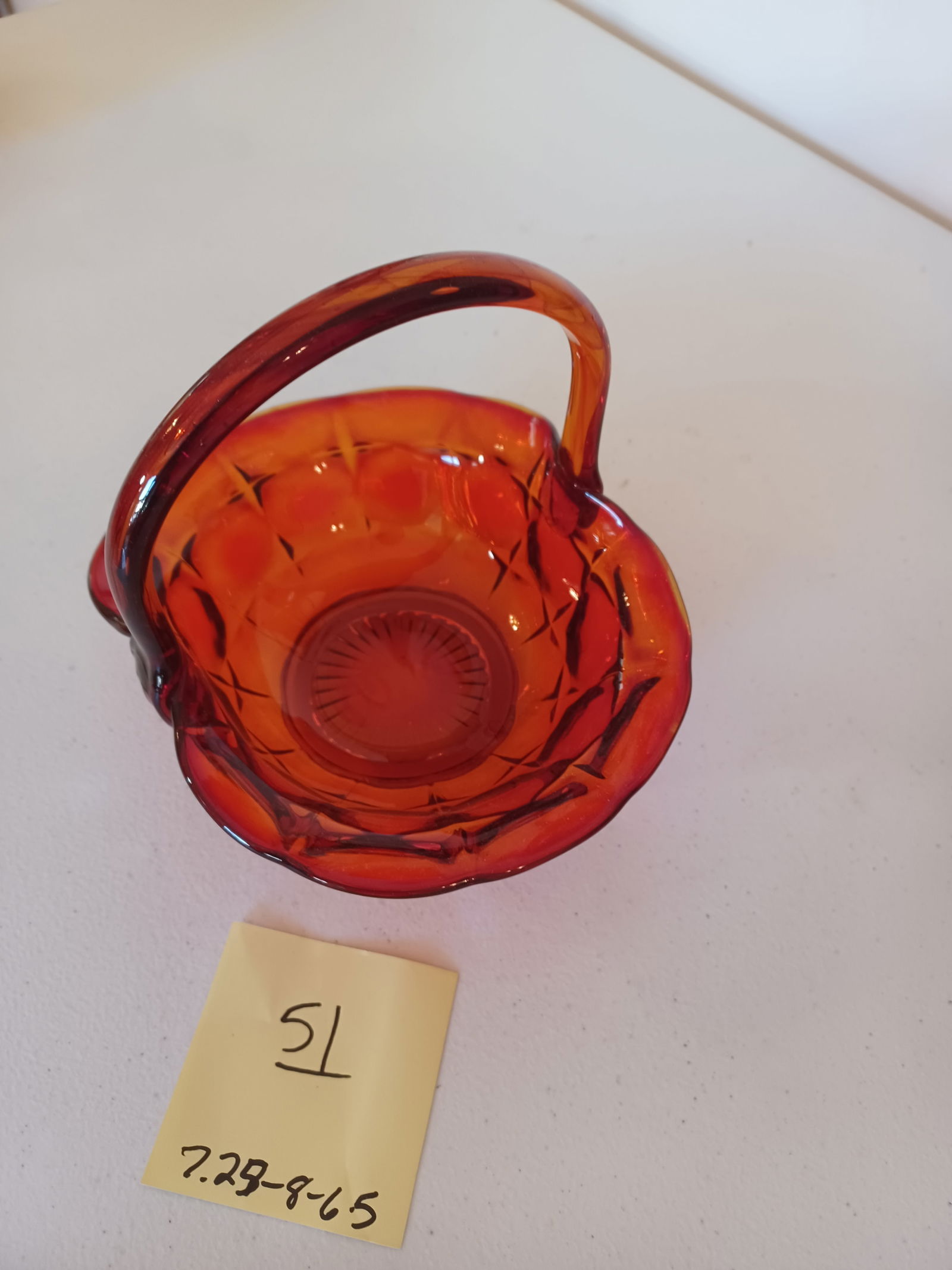 Beautiful Amberina Fenton Basket - 3