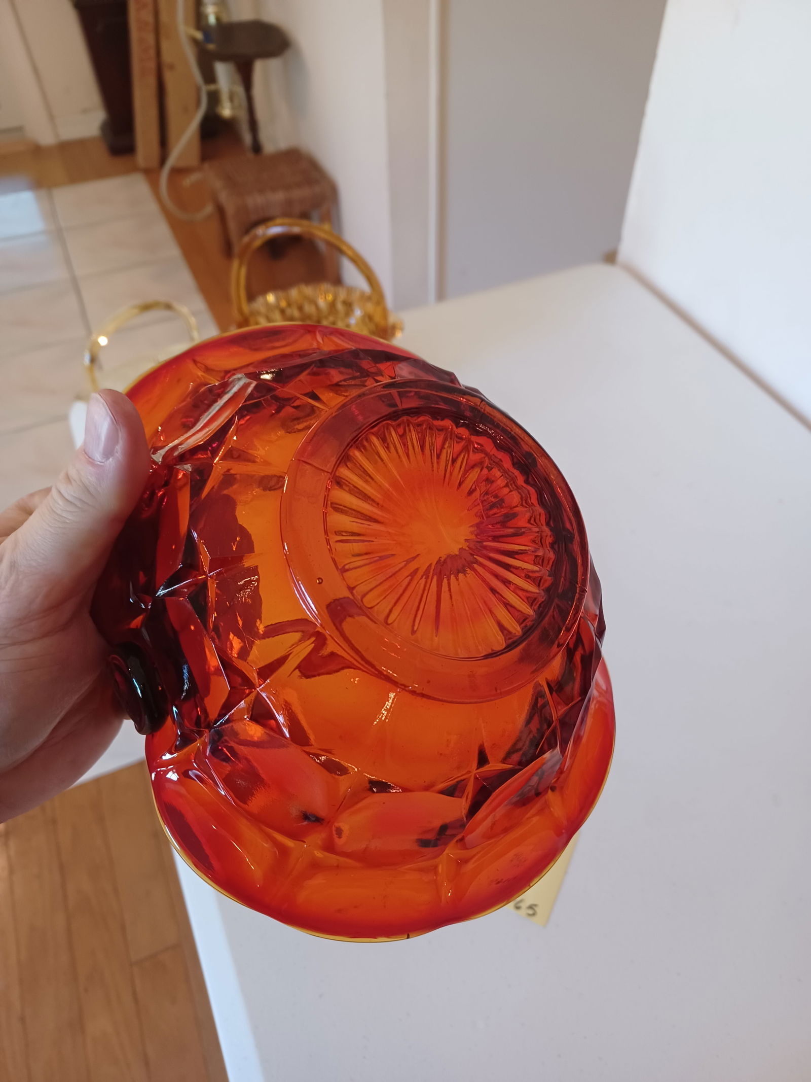 Beautiful Amberina Fenton Basket - 4