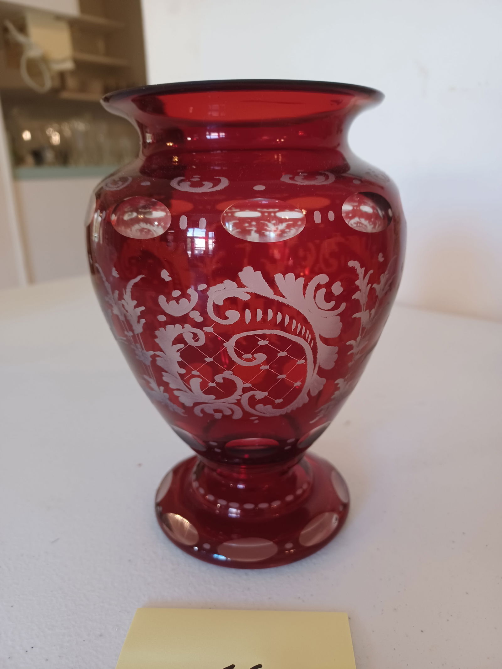 Stunning Bohemian Ruby Glass Vase: Stunning Bohemian Ruby Glass Vase