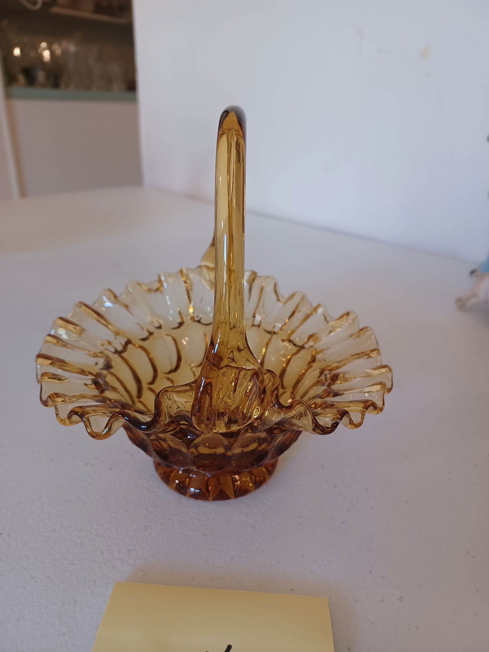 Fenton Amber Basket: Fenton Amber Basket