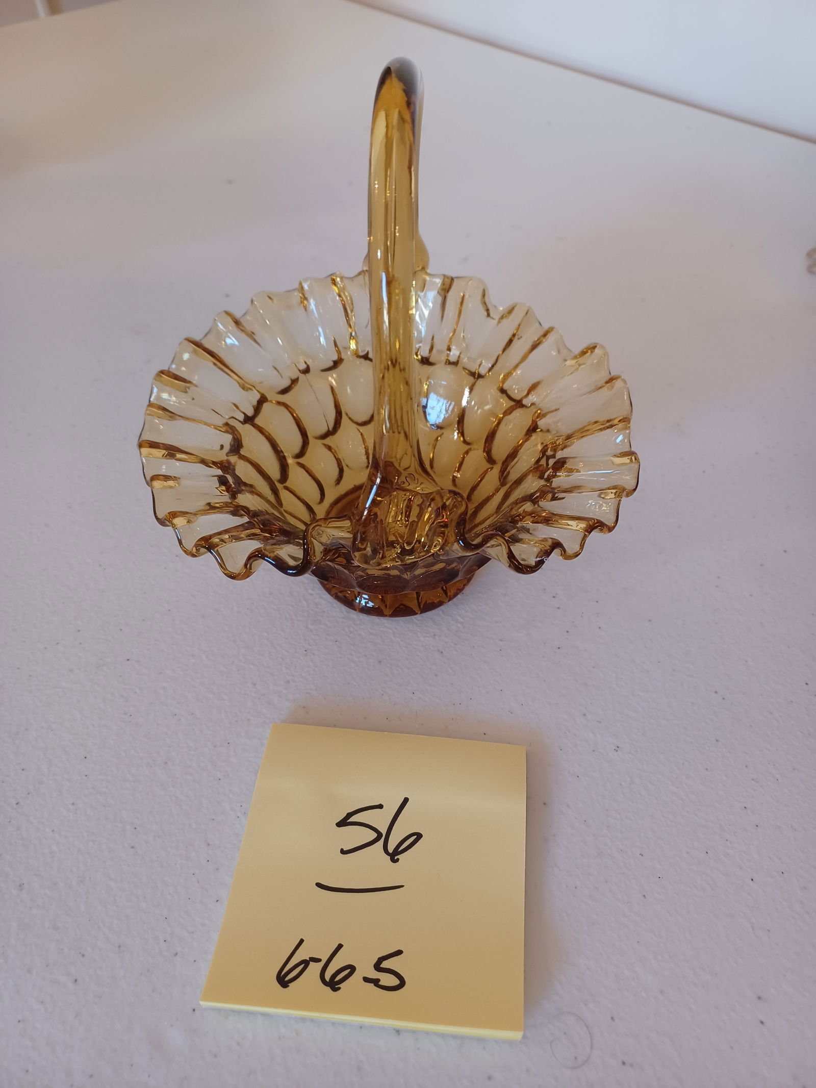 Fenton Amber Basket - 2