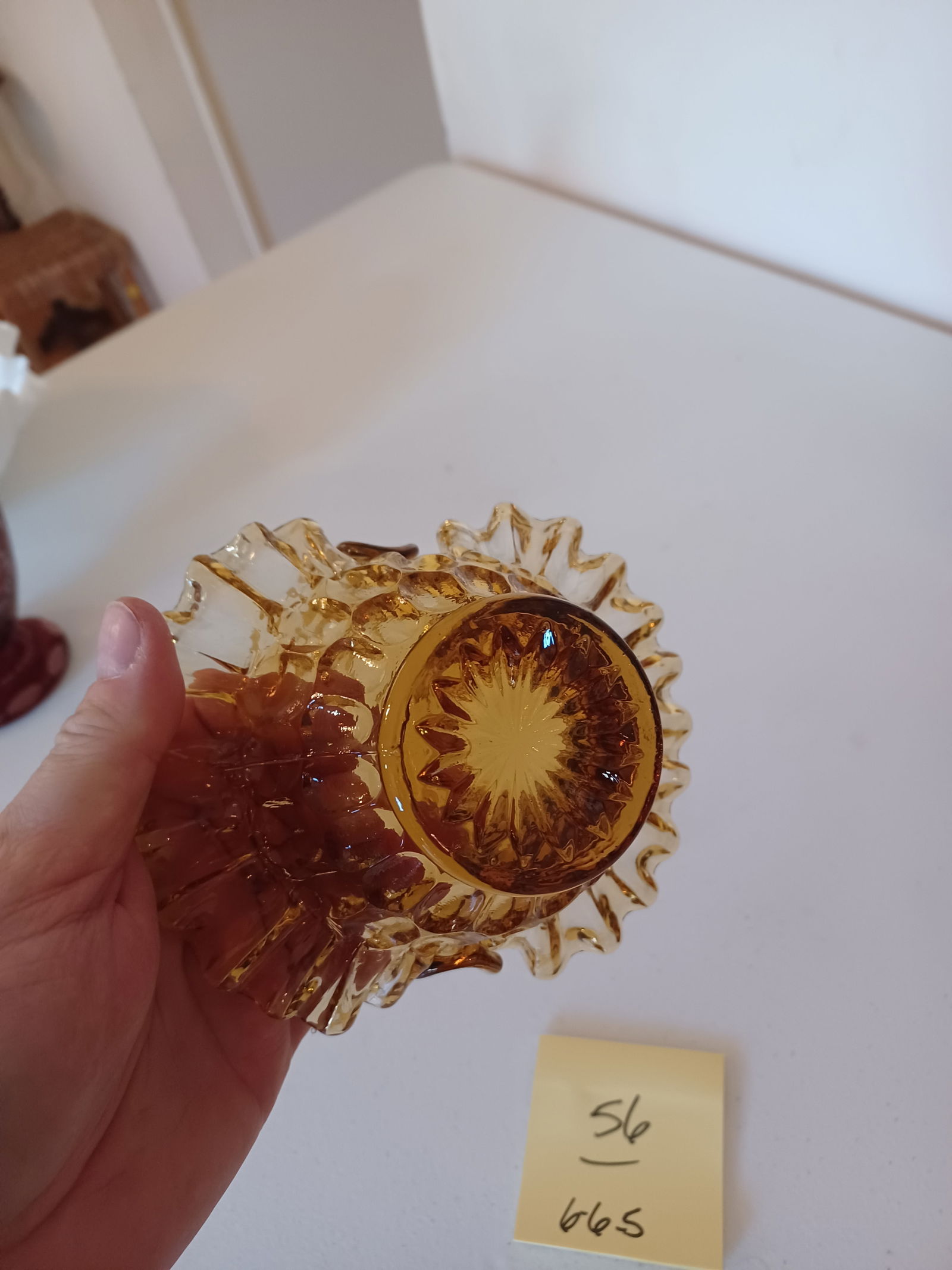 Fenton Amber Basket - 4