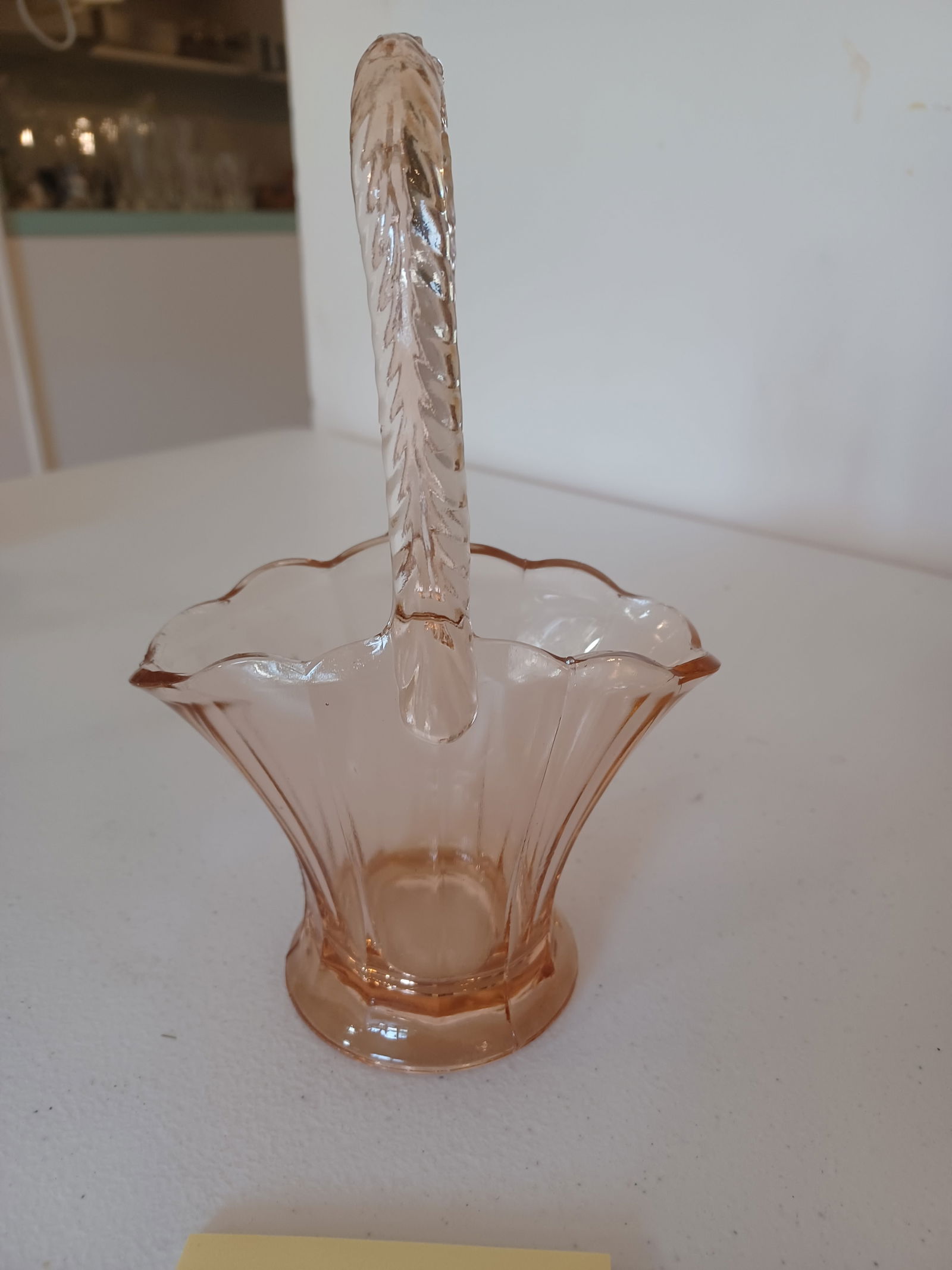 Pink Depression Style Basket: Pink Depression Style Basket