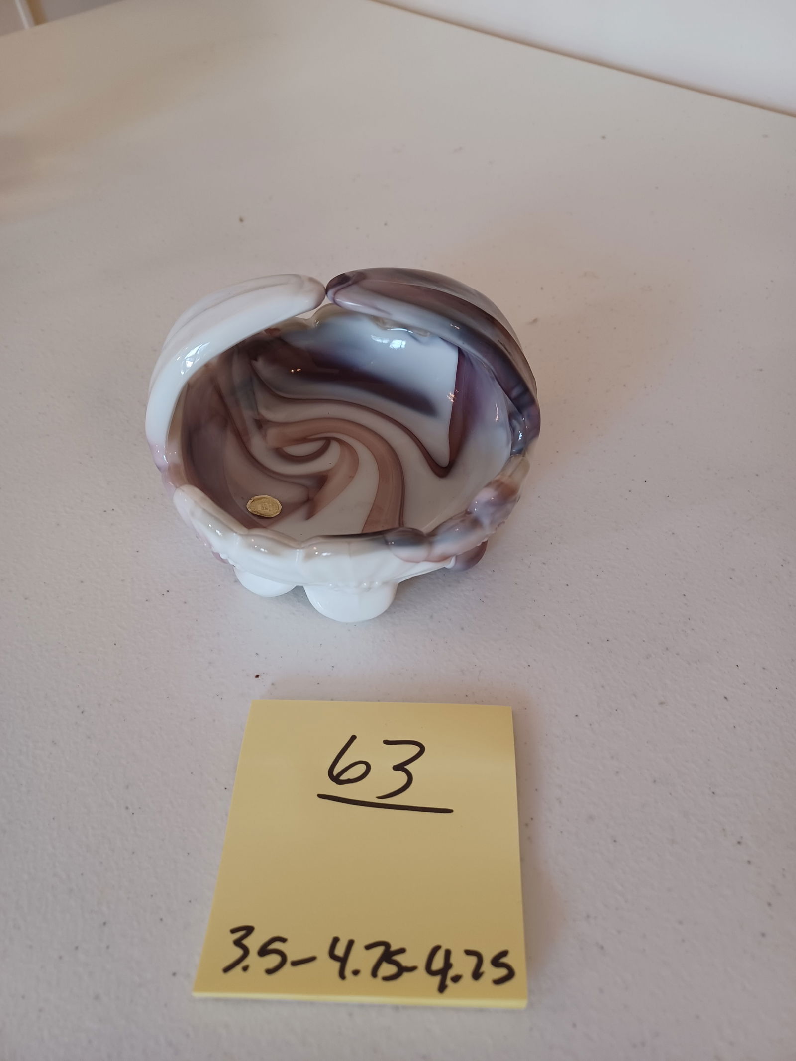 Unique Marbled Glass Basket by Westmoreland - 2