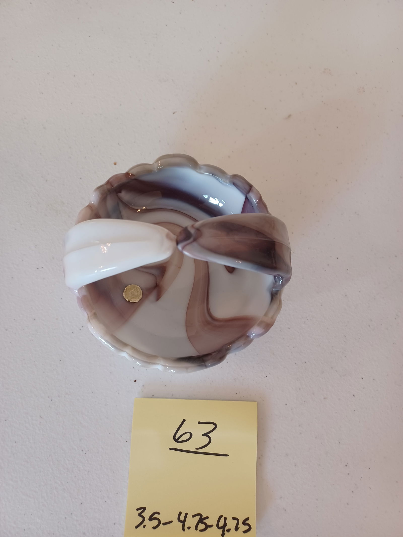 Unique Marbled Glass Basket by Westmoreland - 3