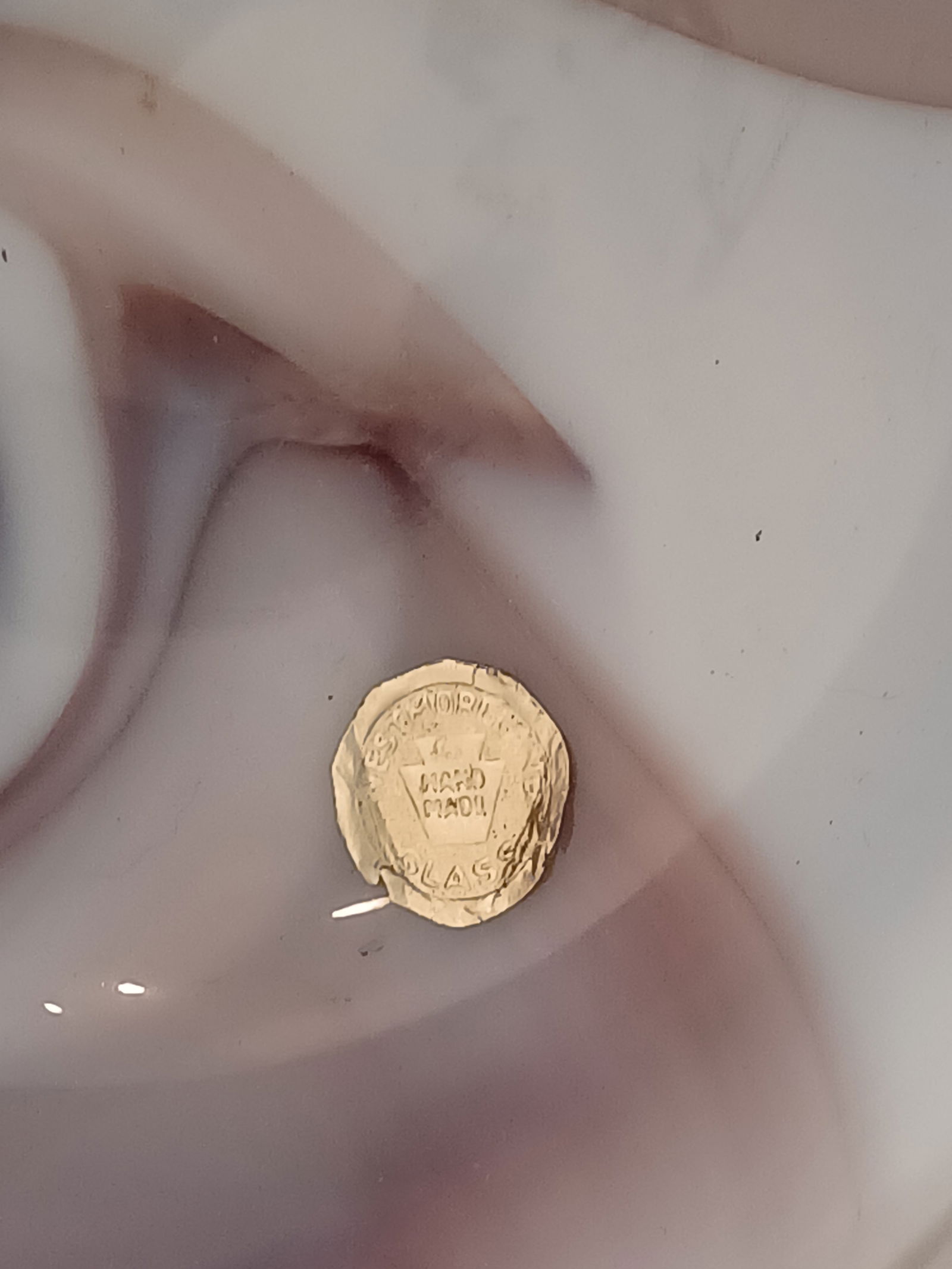 Unique Marbled Glass Basket by Westmoreland - 5