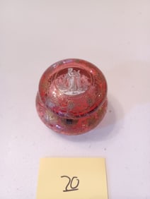 Beautiful Victorian Cranberry Glass Dresser Box