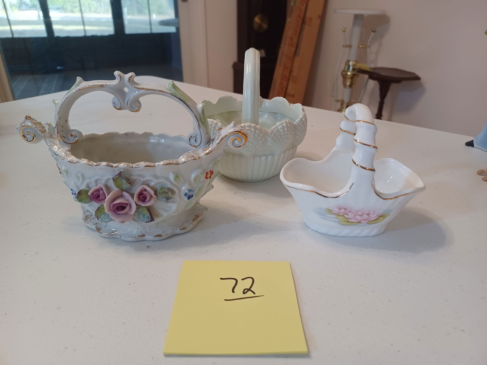 Lot of Porcelain Baskets: Lot of Porcelain Baskets