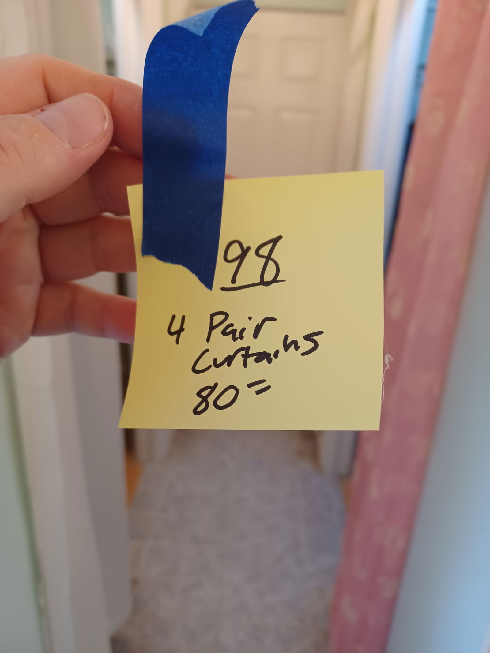 Lot of 4 Pair of curtains all 80 inch lungths - 2