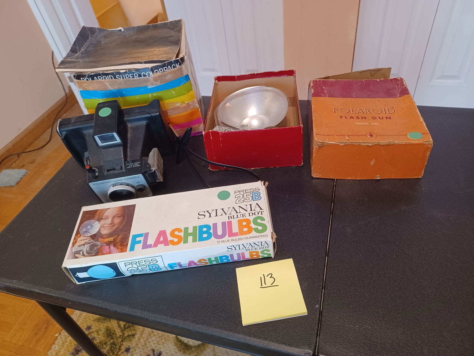 Lot of Vintage Polaroid Camera with flash gun and bulbs in original boxes (1 of 8)