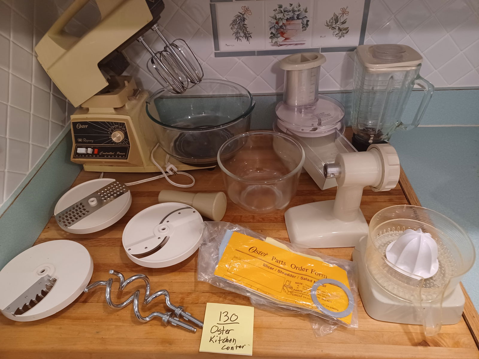 Amazing Vintage Oster Kitchen Center with all the attachments shown / tested works - 2