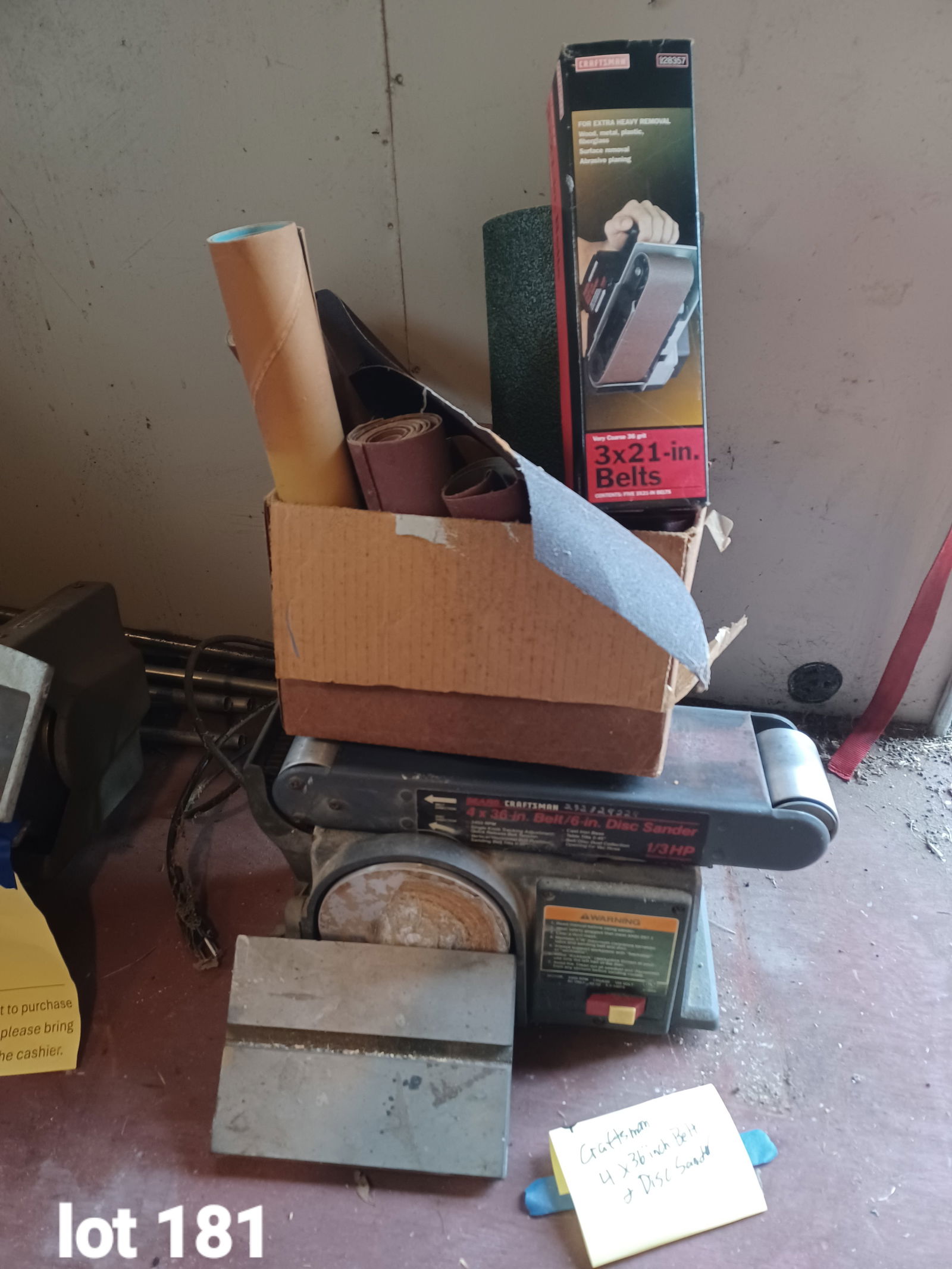 Craftsman 4 x 36 inch Belt and 6 inch Disc Sander with supplies in box / tested works (1 of 5)