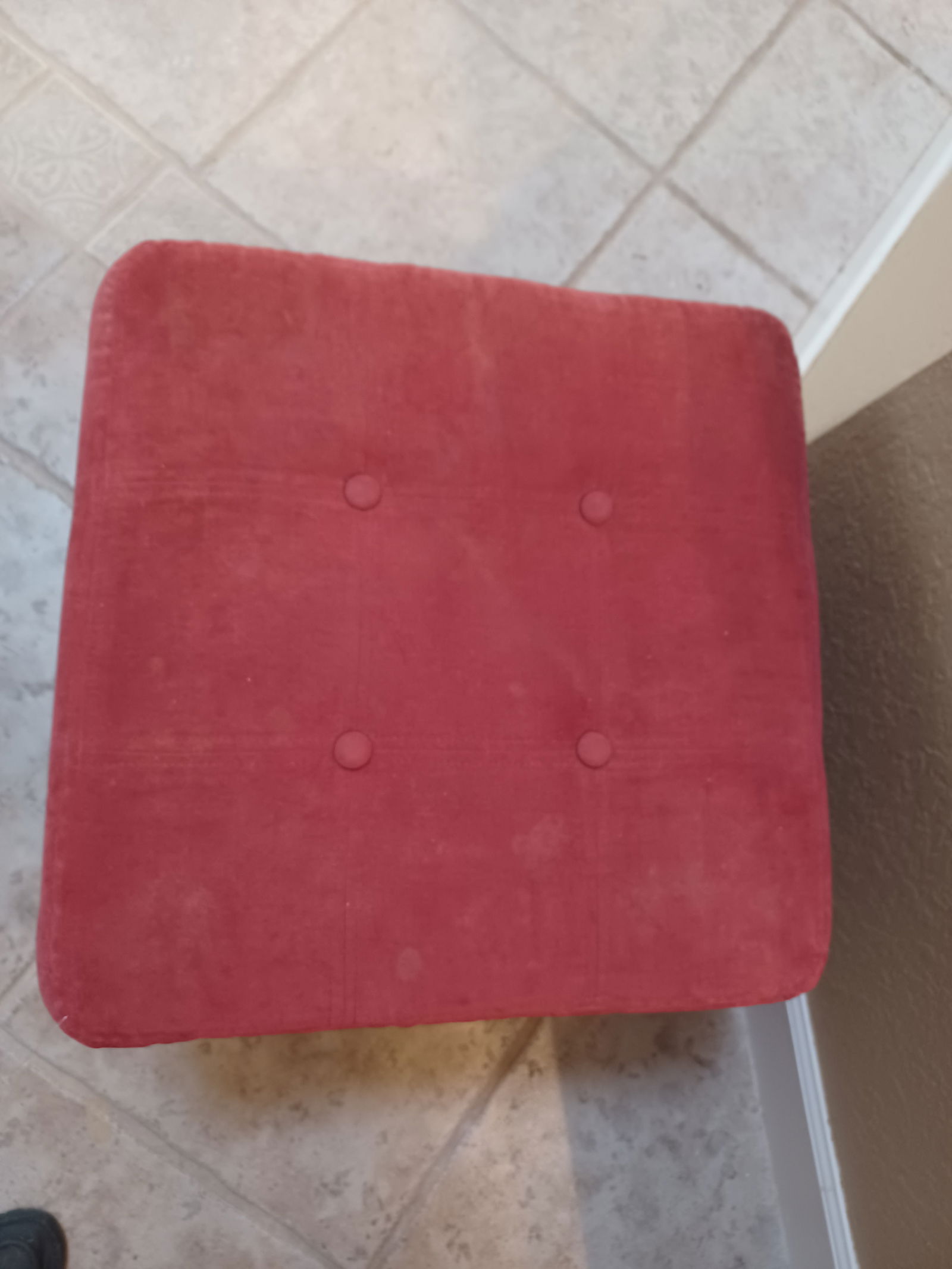 Contemporary Microfiber Footstool / as seen - 3