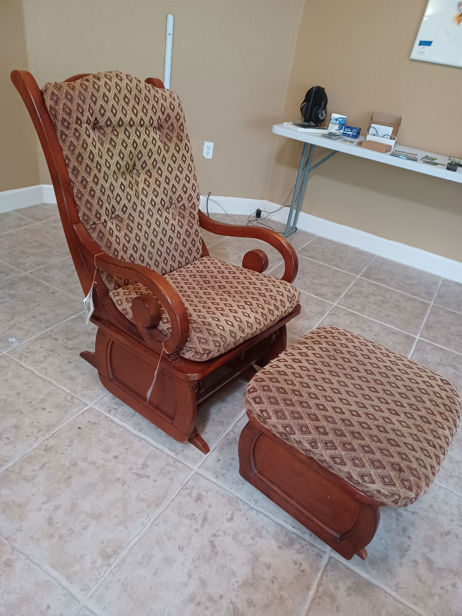 Brooks Glider and Footstool: Brooks Glider and Footstool