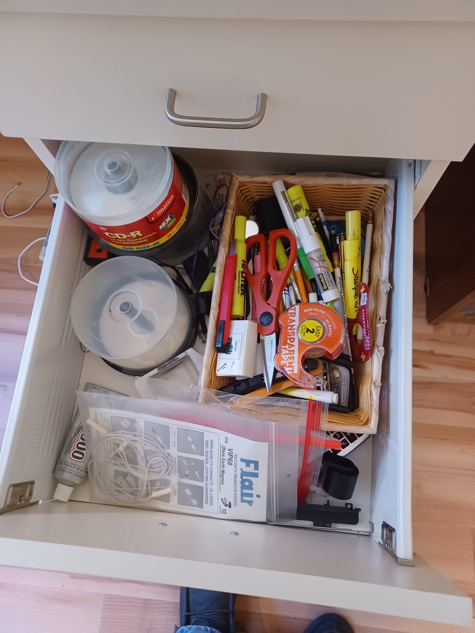 Large Office Lot / Monitors and all contents on top of desk and in drawers / as seen - 10