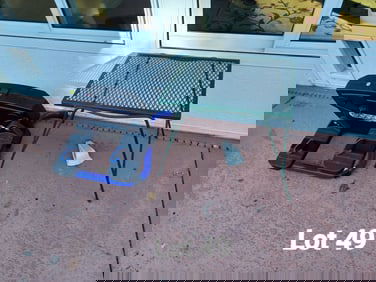 Exercise Machine and Wrought Iron Table/ as seen