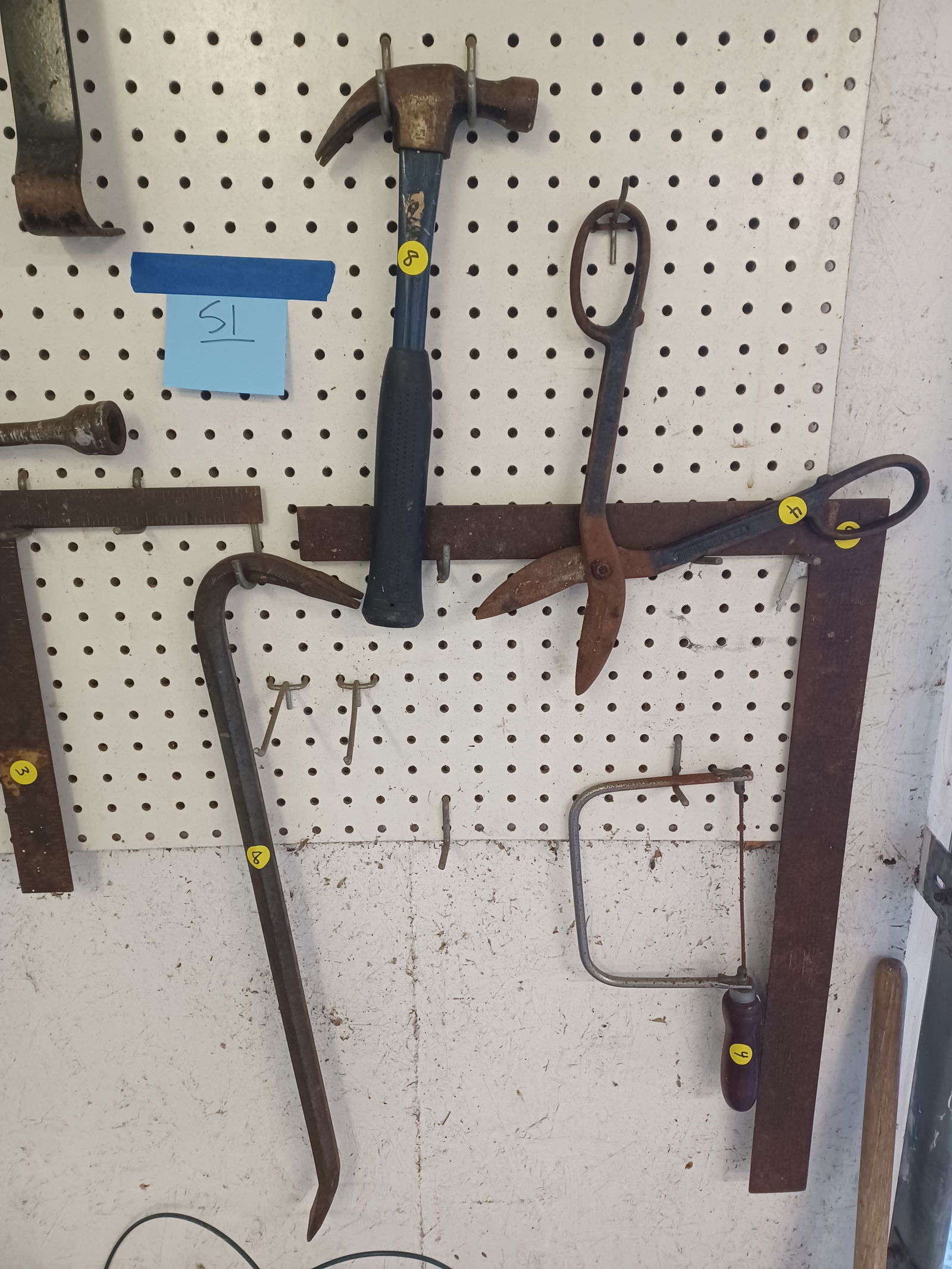 Peg Board and all tools shown on it - 2