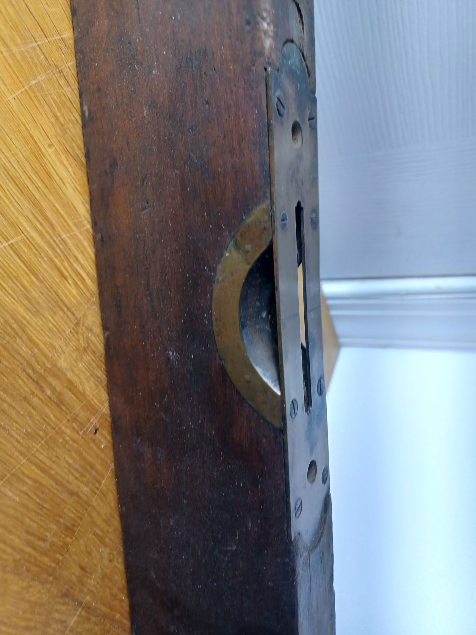 Vintage wood and brass level / missing one level tube as seen - 4