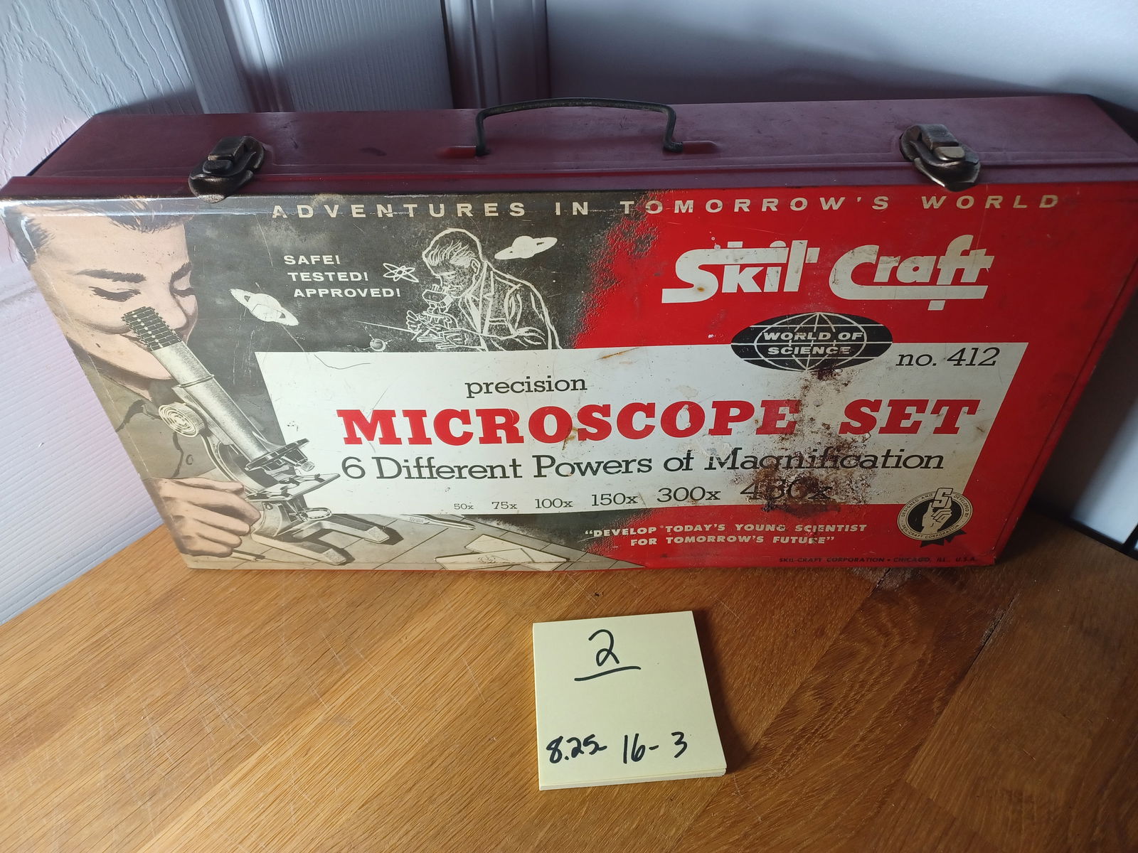 Vintage Metal Skil Craft Microscope Box / Case only as seen - 2