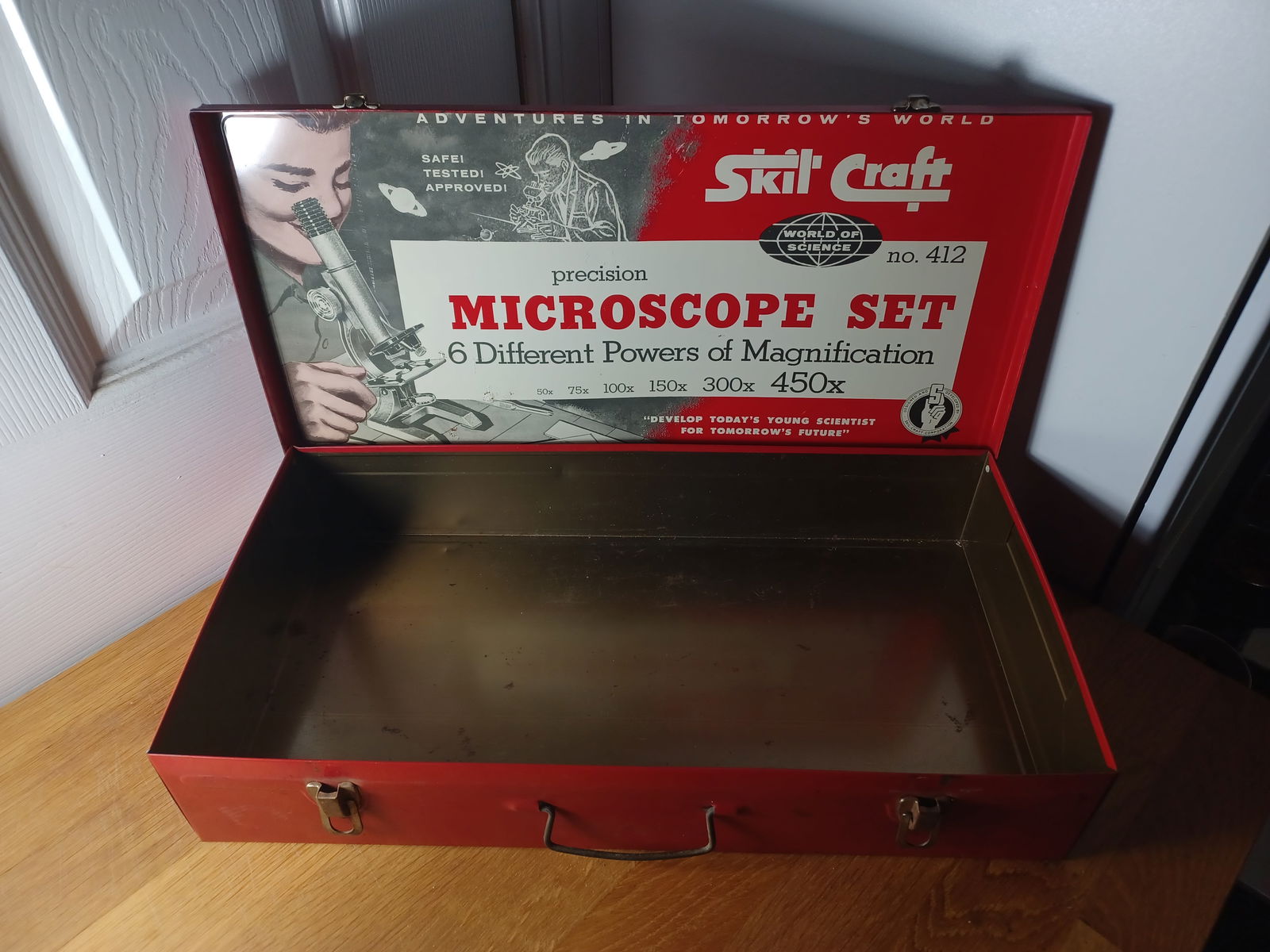 Vintage Metal Skil Craft Microscope Box / Case only as seen - 3