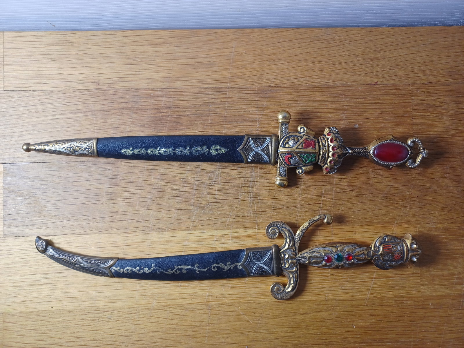 Vintage Pair of Ornate Letter Openers: Vintage Pair of Ornate Letter Openers