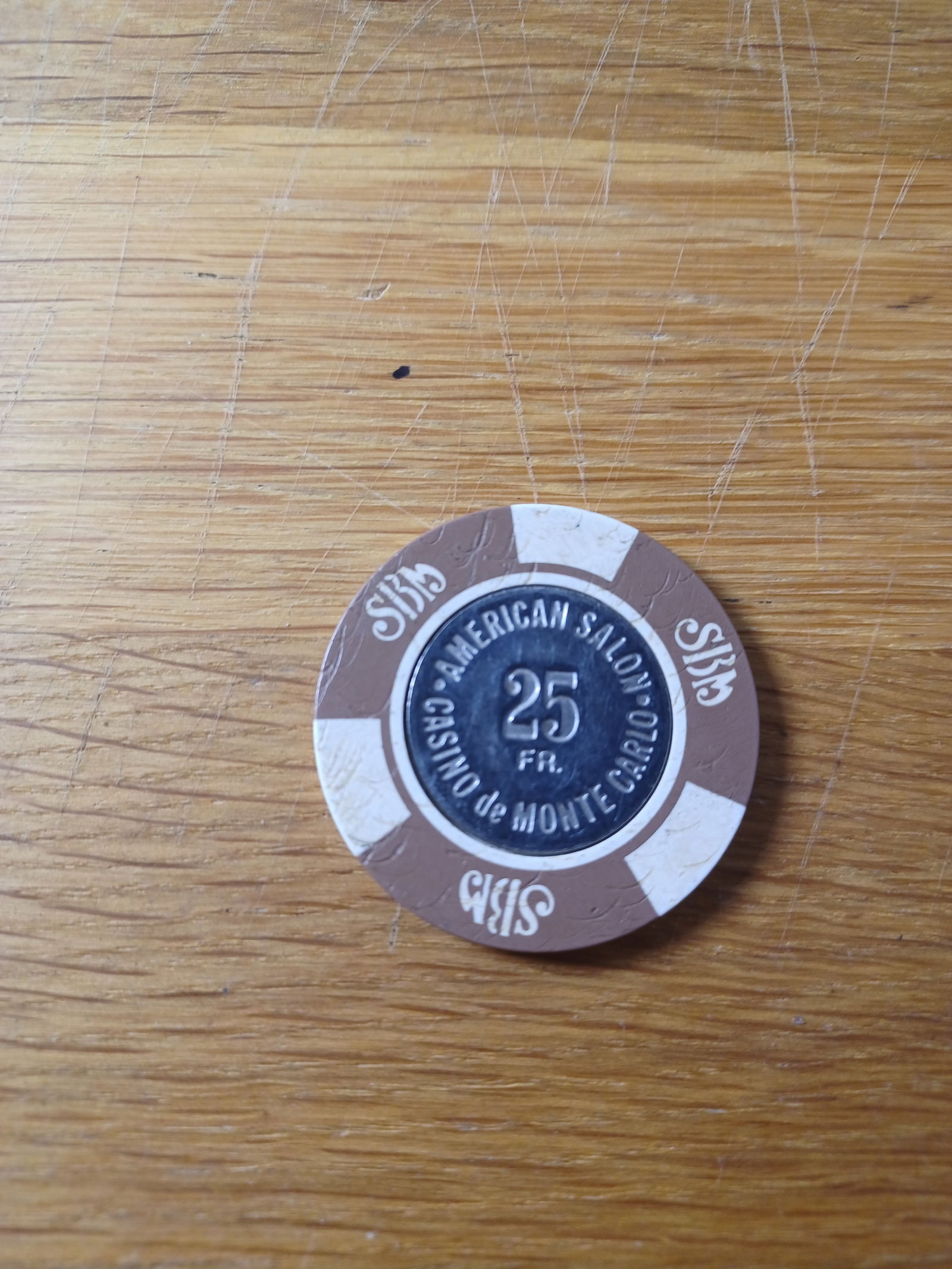 Vintage American Saloon $25 Chip: Vintage American Saloon $25 Chip