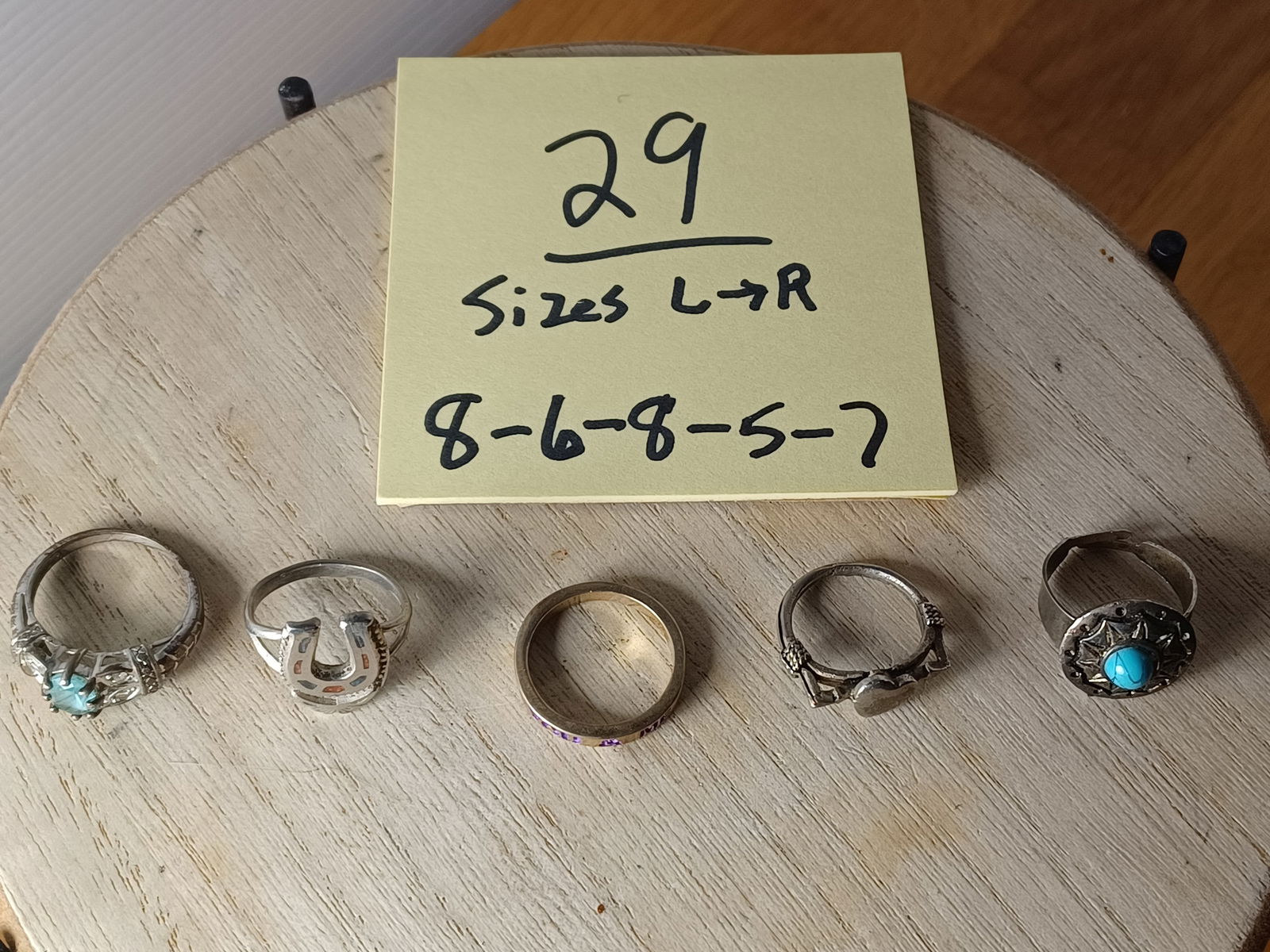 Lot of 5 Rings/ various sizes as seen - 2