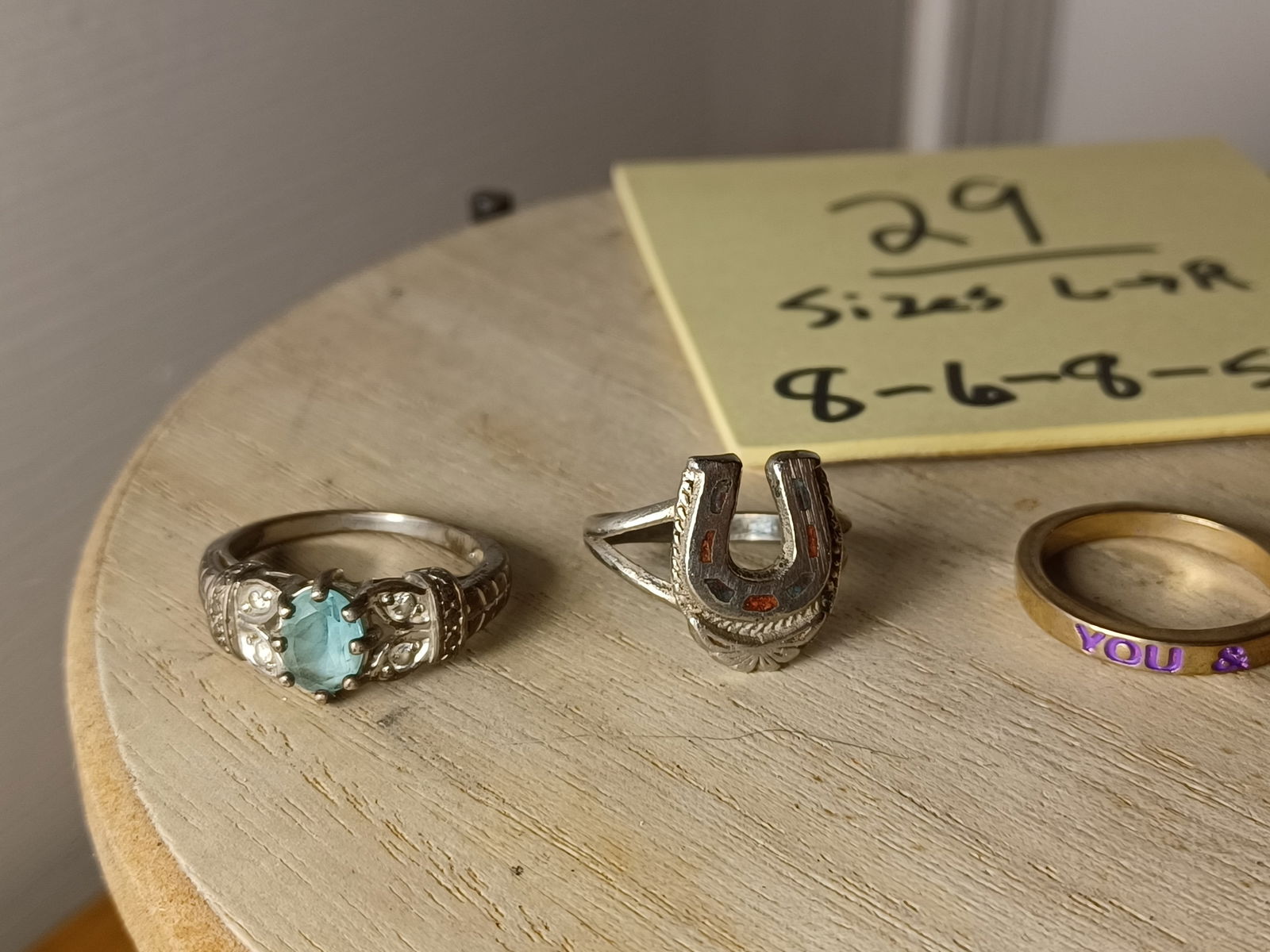Lot of 5 Rings/ various sizes as seen - 3