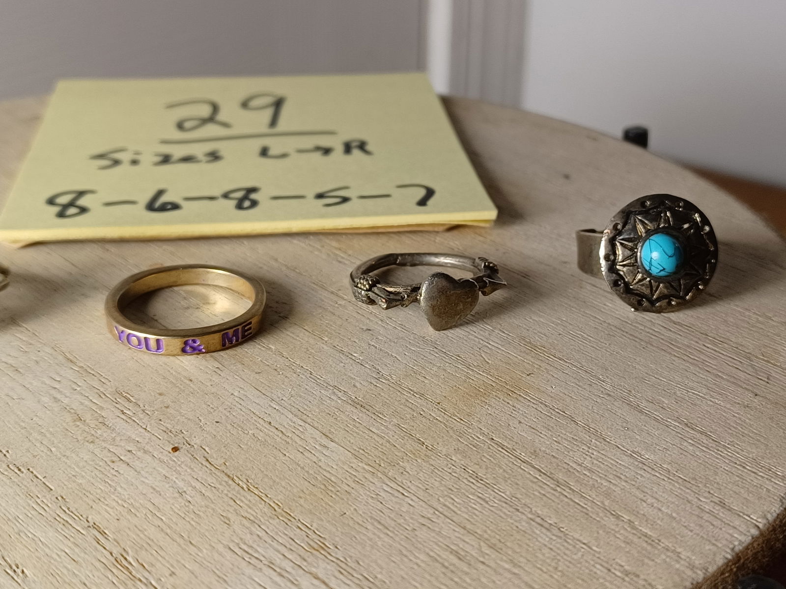 Lot of 5 Rings/ various sizes as seen - 4
