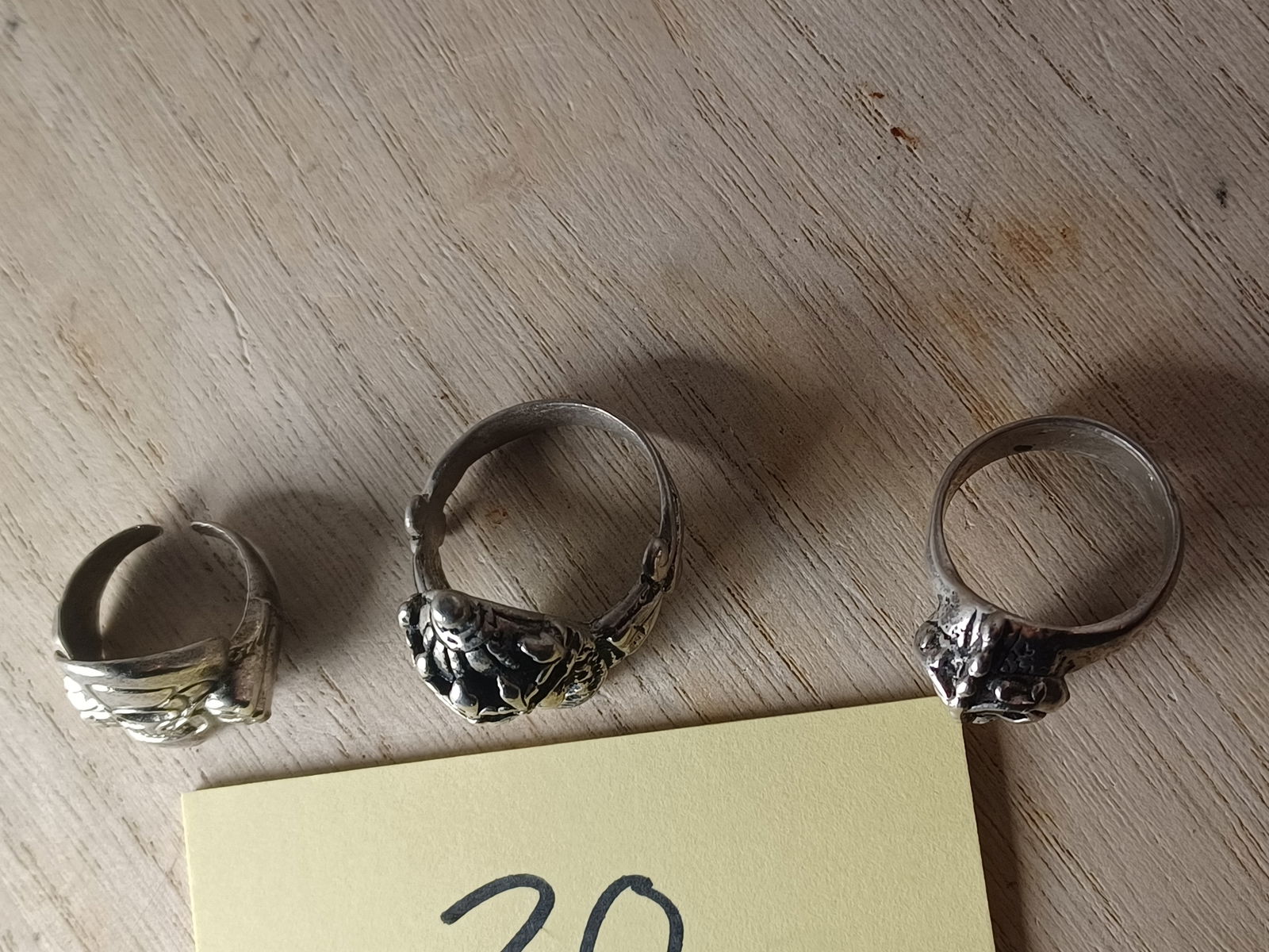 Lot of 3 Skull Rings - 3