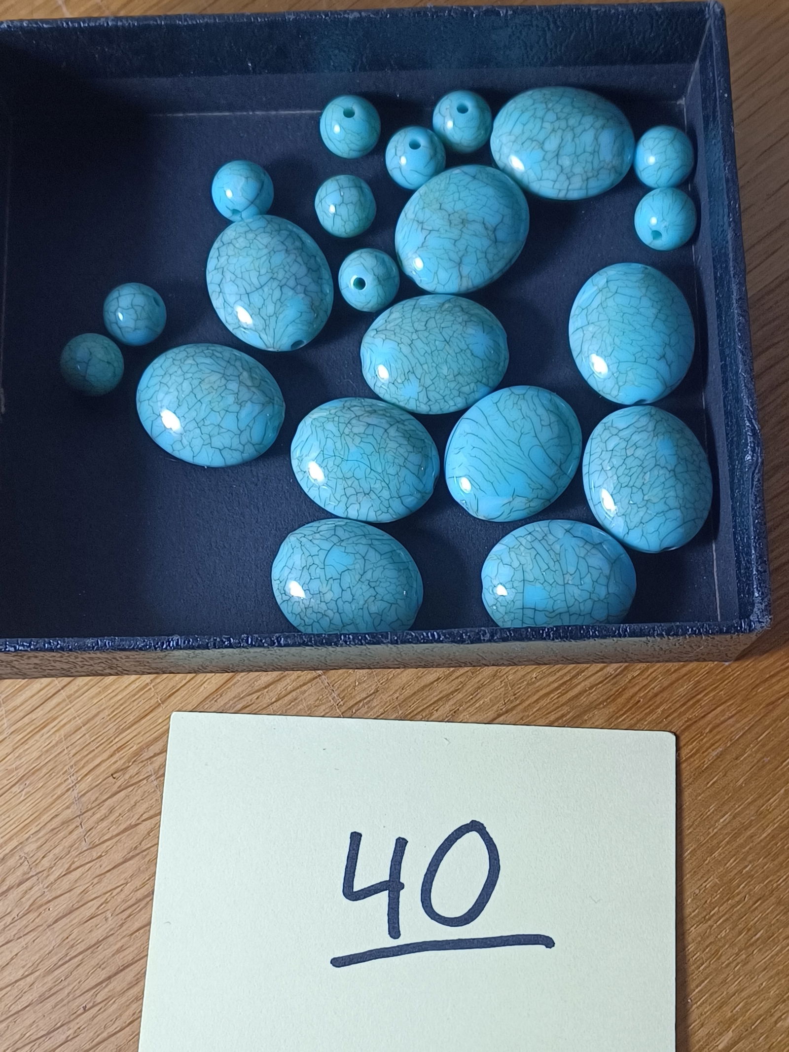 Vintage Turquois Stones for necklace, needs restrung - 2