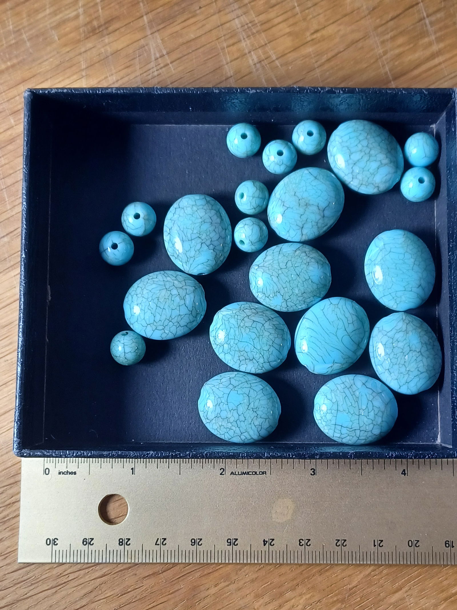 Vintage Turquois Stones for necklace, needs restrung - 3