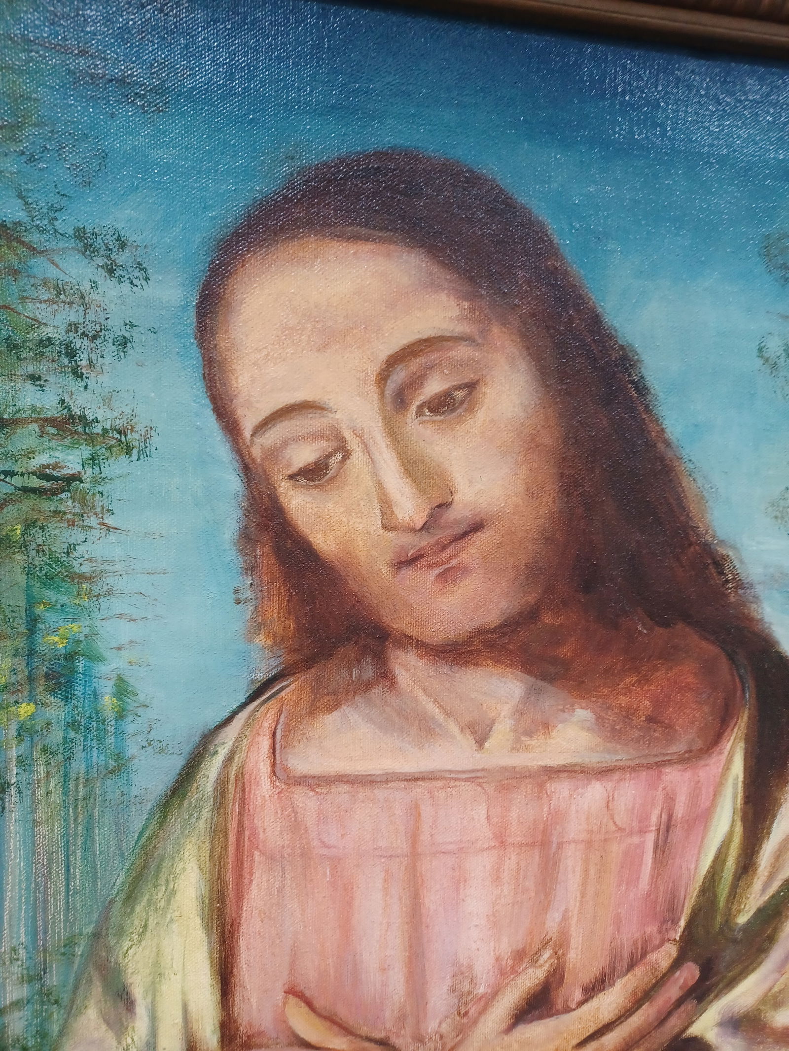 Vintage 1960s Oil on Canvas of Jesus Christ - 6