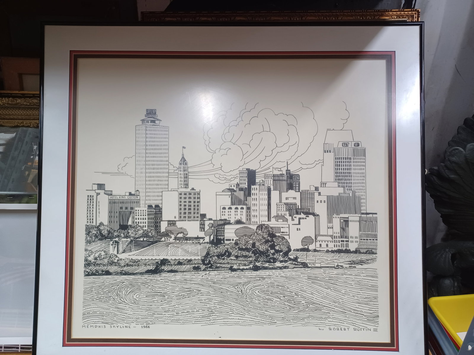 Vintage Print Memphis Skyline 1966 by Robert Ruffin III: Vintage Print Memphis Skyline 1966 by Robert Ruffin III