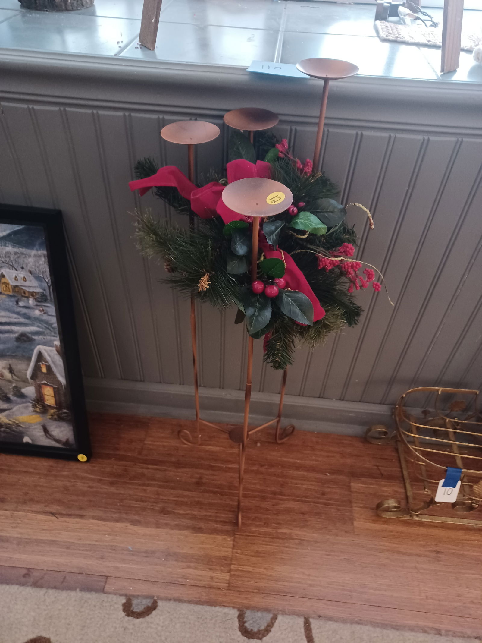 Rustic Christmas Tree and Candle Stand - 2