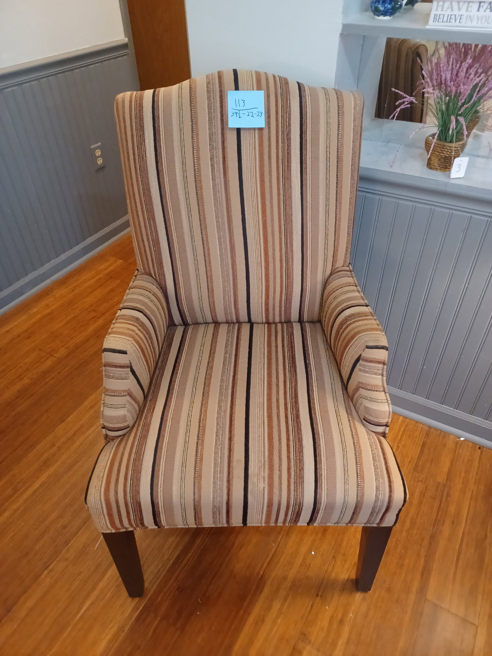 Contemporary Striped Side Chair: Contemporary Striped Side Chair