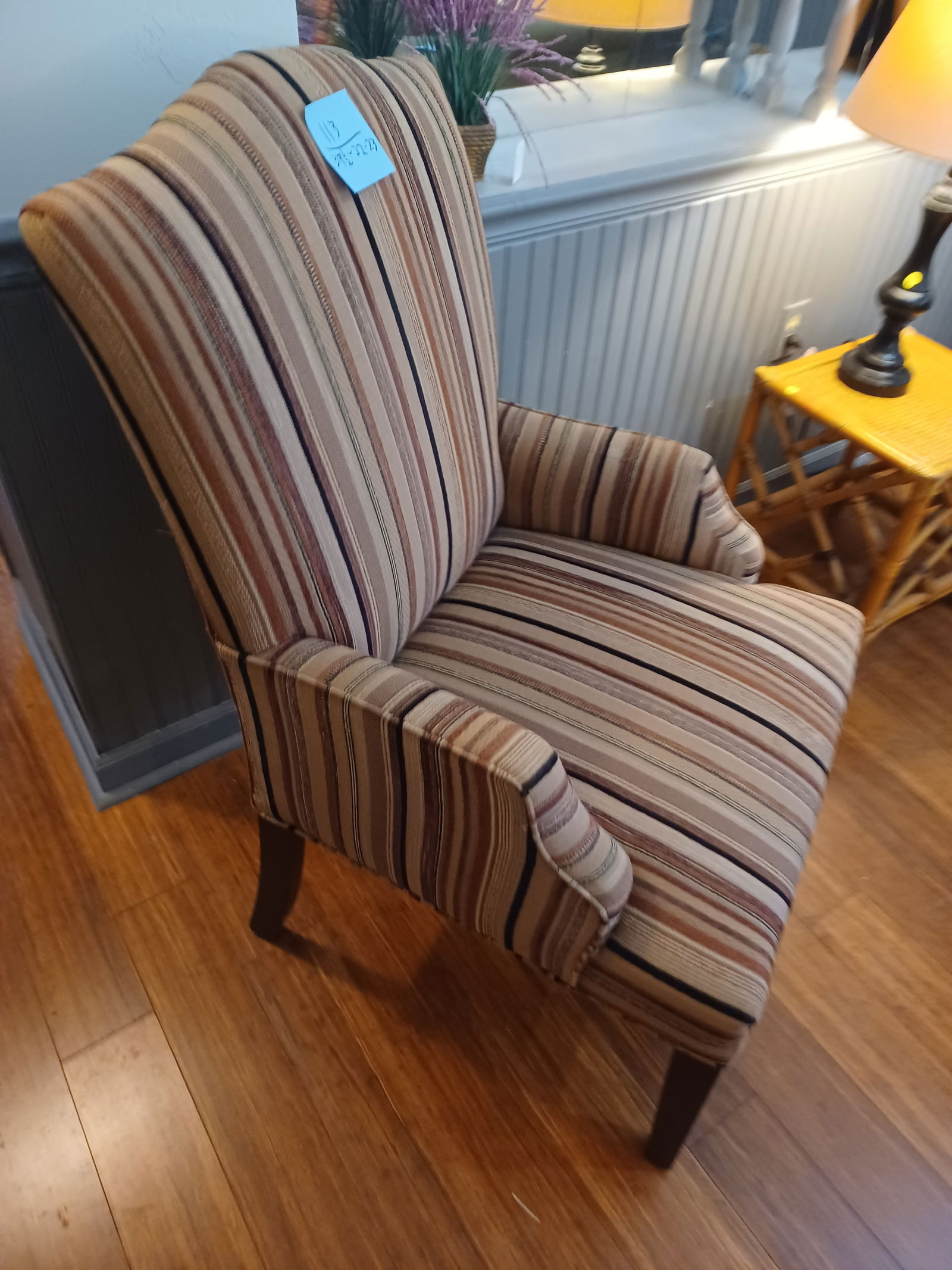 Contemporary Striped Side Chair - 2