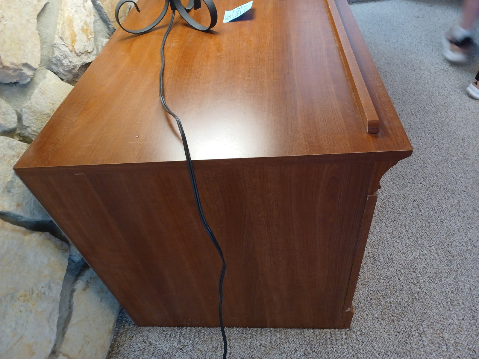 Contemporary TV Stand with Metal Lamp and artwork - 8