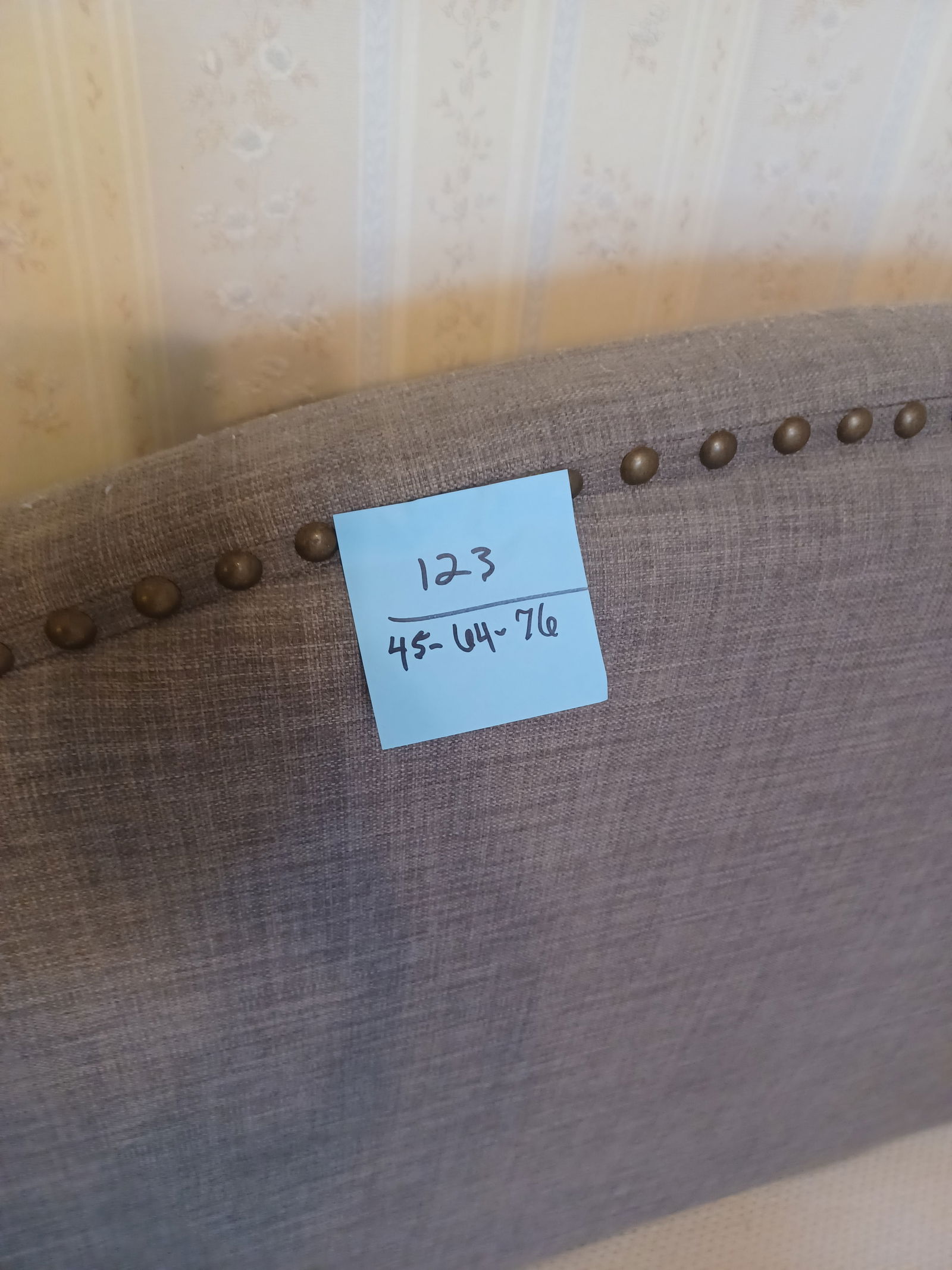 Contemporary Upholstered Headboard, frame, box springs, mattress topper and bedding / no mattress - 2