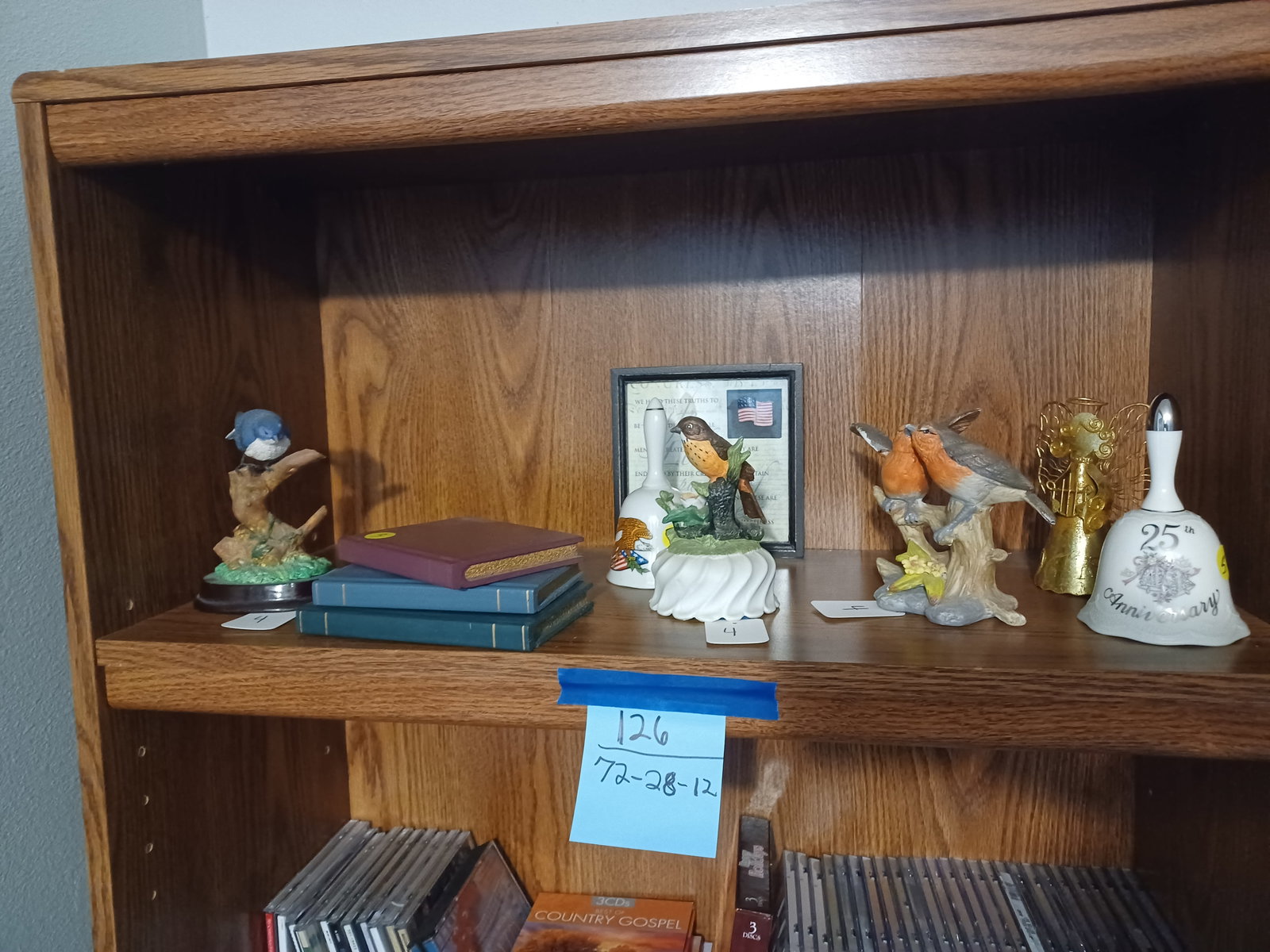 Bookshelf & Contents including books, cd's, porcelain figures all seen - 2