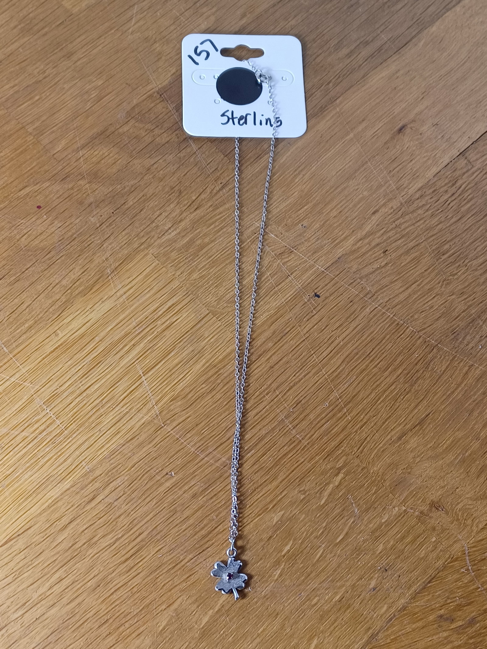 Sterling Pendant and Chain 4 Leaf Clover: Sterling Pendant and Chain 4 Leaf Clover