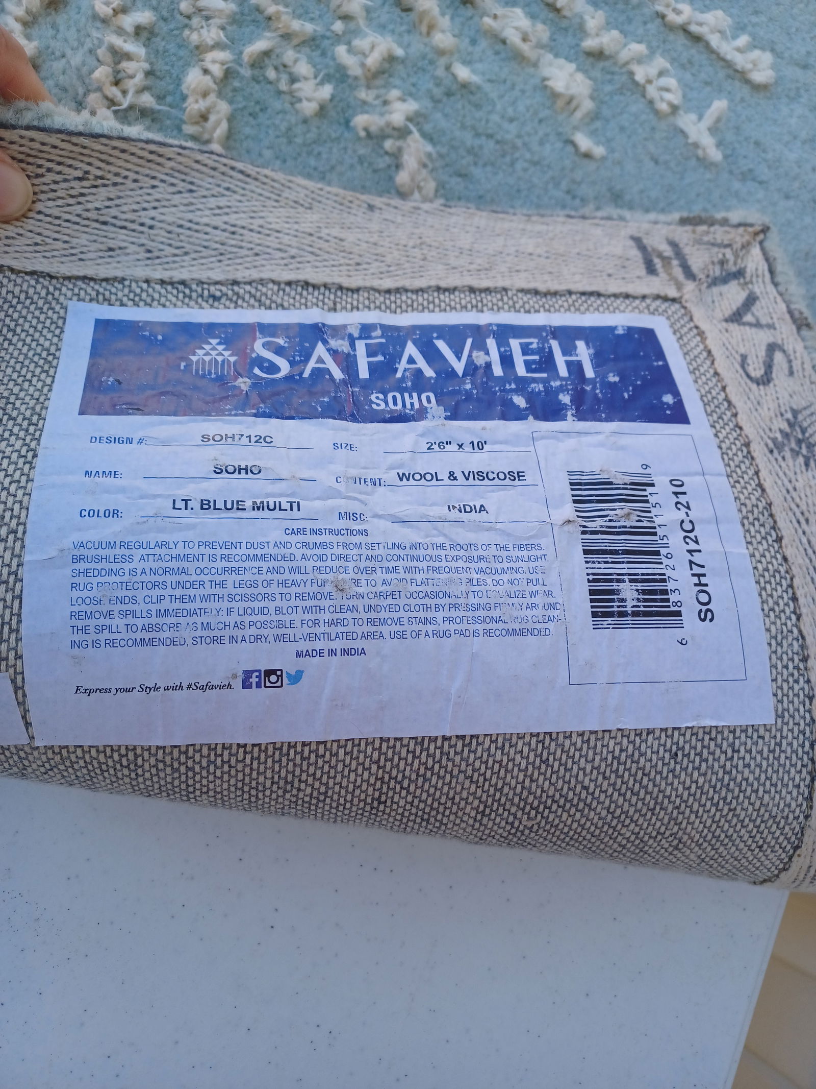 Beautiful Wool Runner Area Rug / needs cleaned - 3