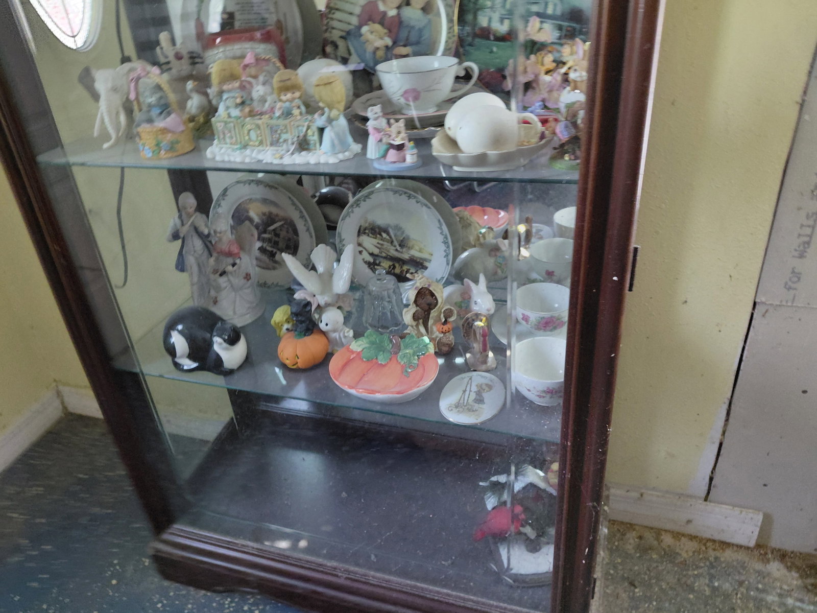 Mahogany Display Case with Light / Needs a good cleaning - 6