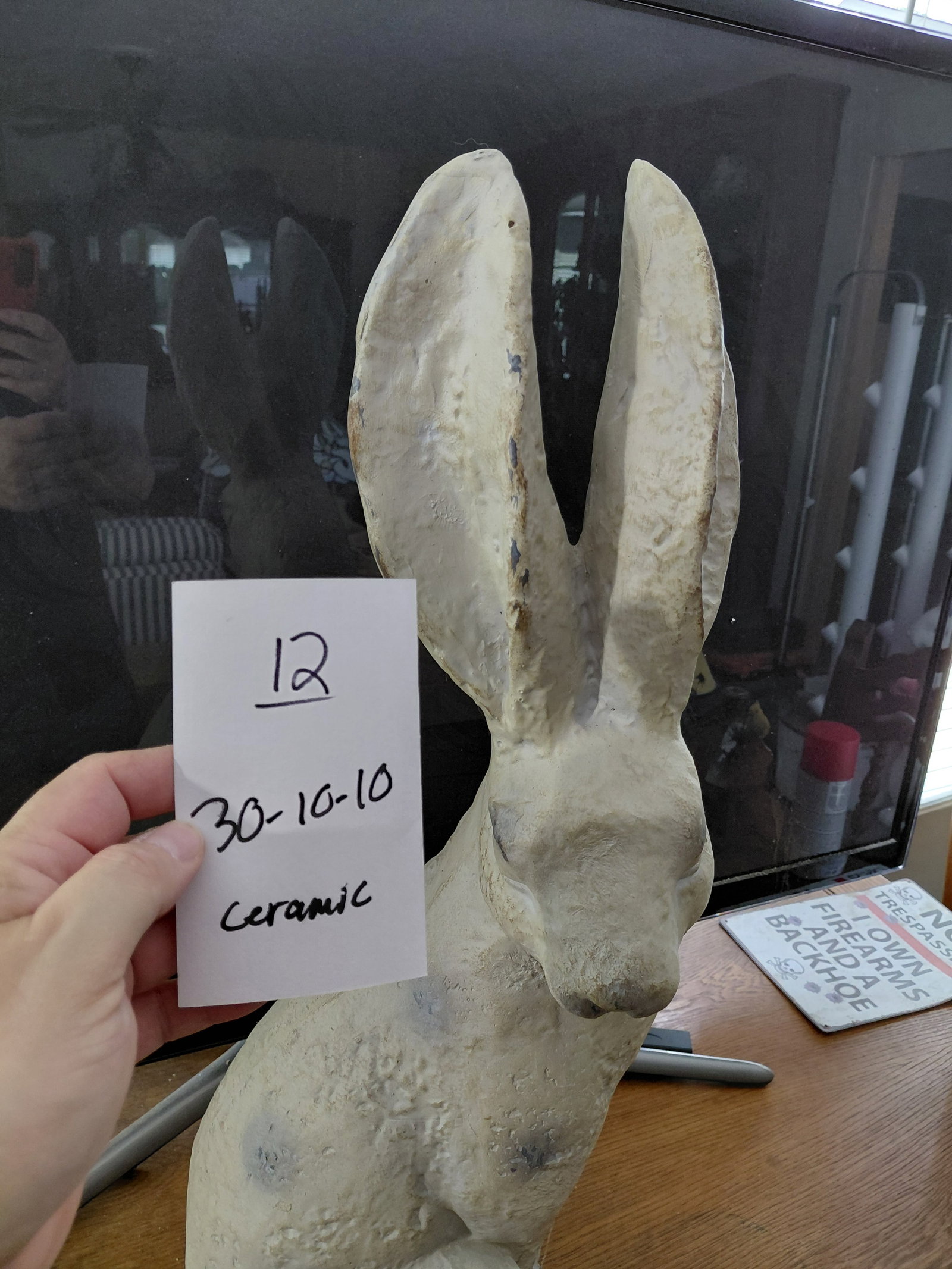 Large Ceramic Rabbit Statue - 2